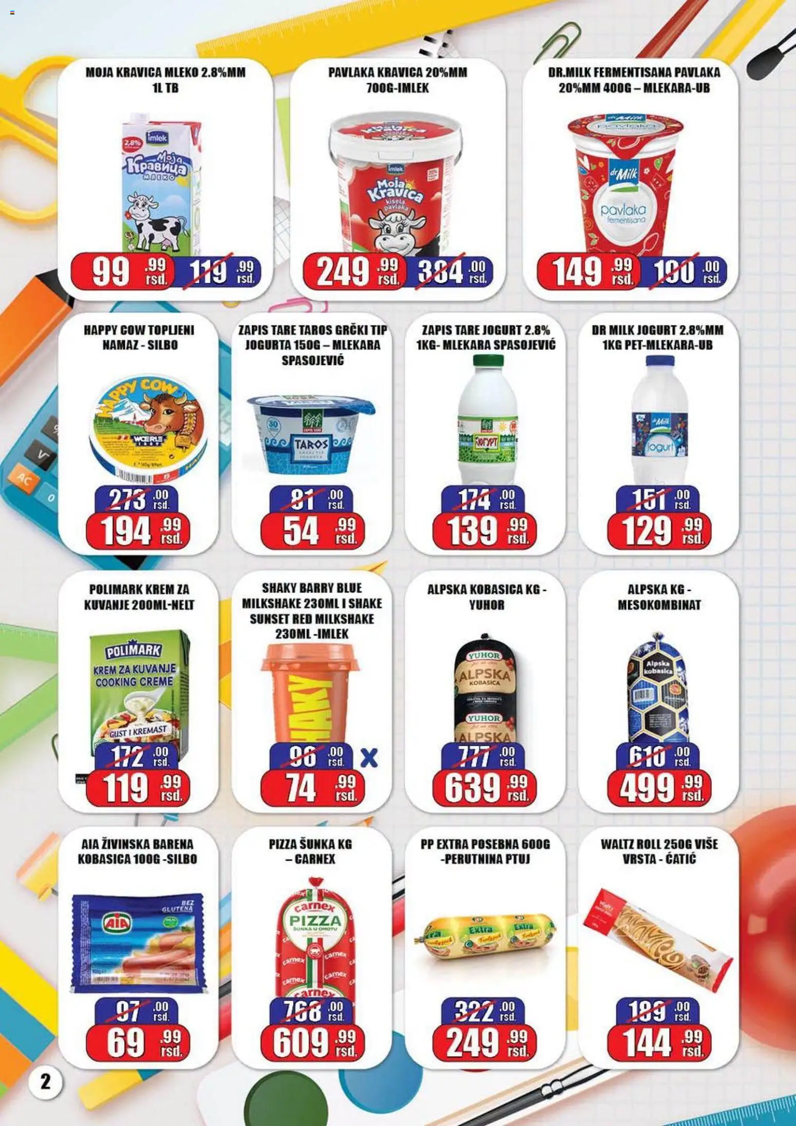 Gala MARKET katalog - važi od 05.09.2026 | Strana: 2 | Proizvode: Kisela pavlaka, Moja kravica, Perutnina Ptuj, Pavlaka