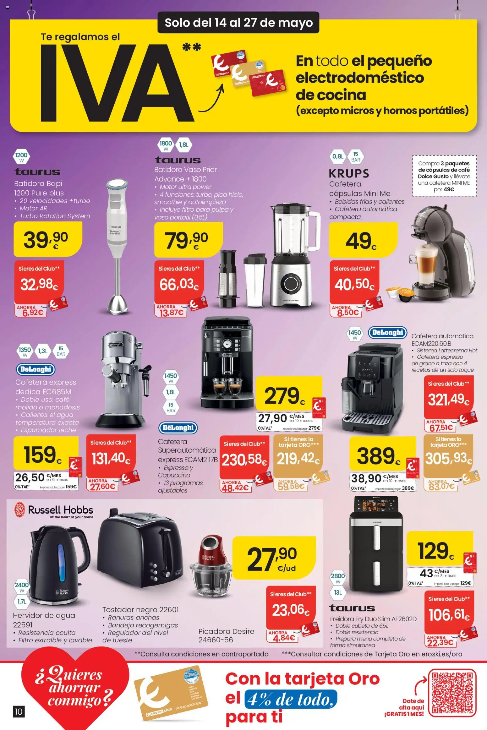 Eroski Te regalamos el IVA │ válido desde el 14.05.2026 | Página: 10 | Productos: Té, Cocina, Batidora, Bandeja