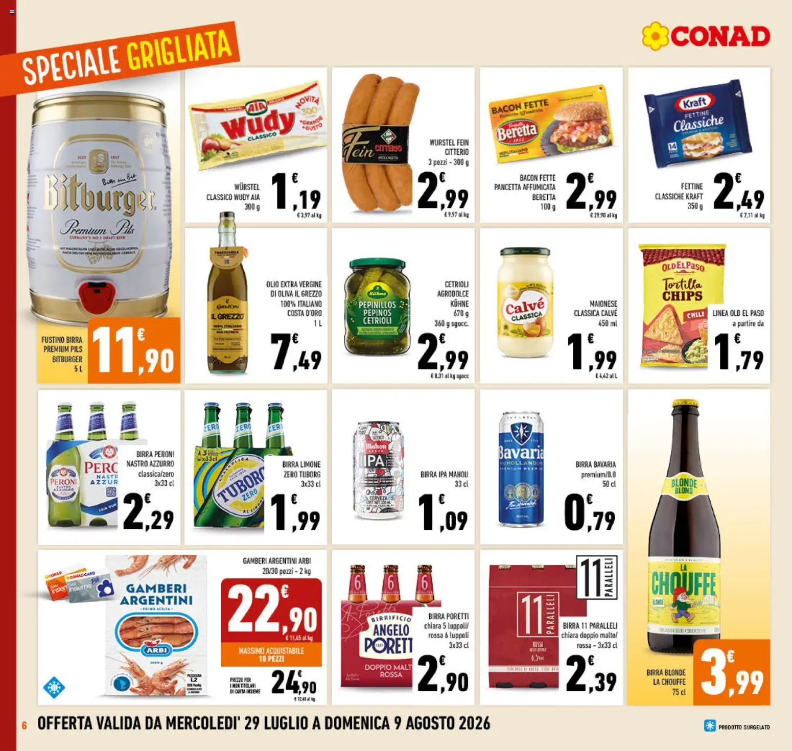Volantino Conad del 29/07/2026 | Pagina: 6 | Prodotti: Cetrioli, Limone, Olio, Wurstel