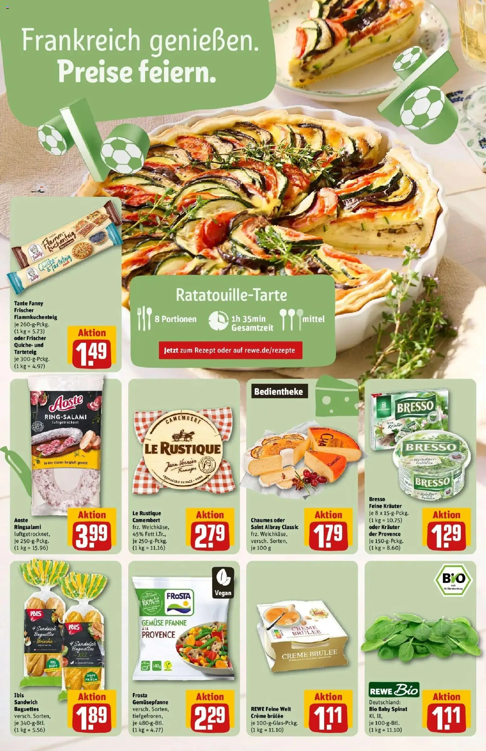 Rewe Prospekt Gießen – gültig ab 06.07.2026 | Seite: 4 | Produkte: Bresso, Creme, Frosta, Creme brulee