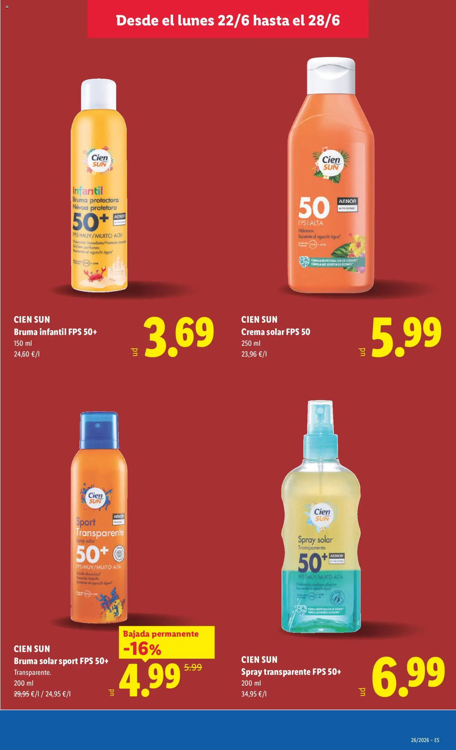 Lidl folleto │ válido desde el 22.06.2026 | Página: 15 | Productos: Spray solar, Crema