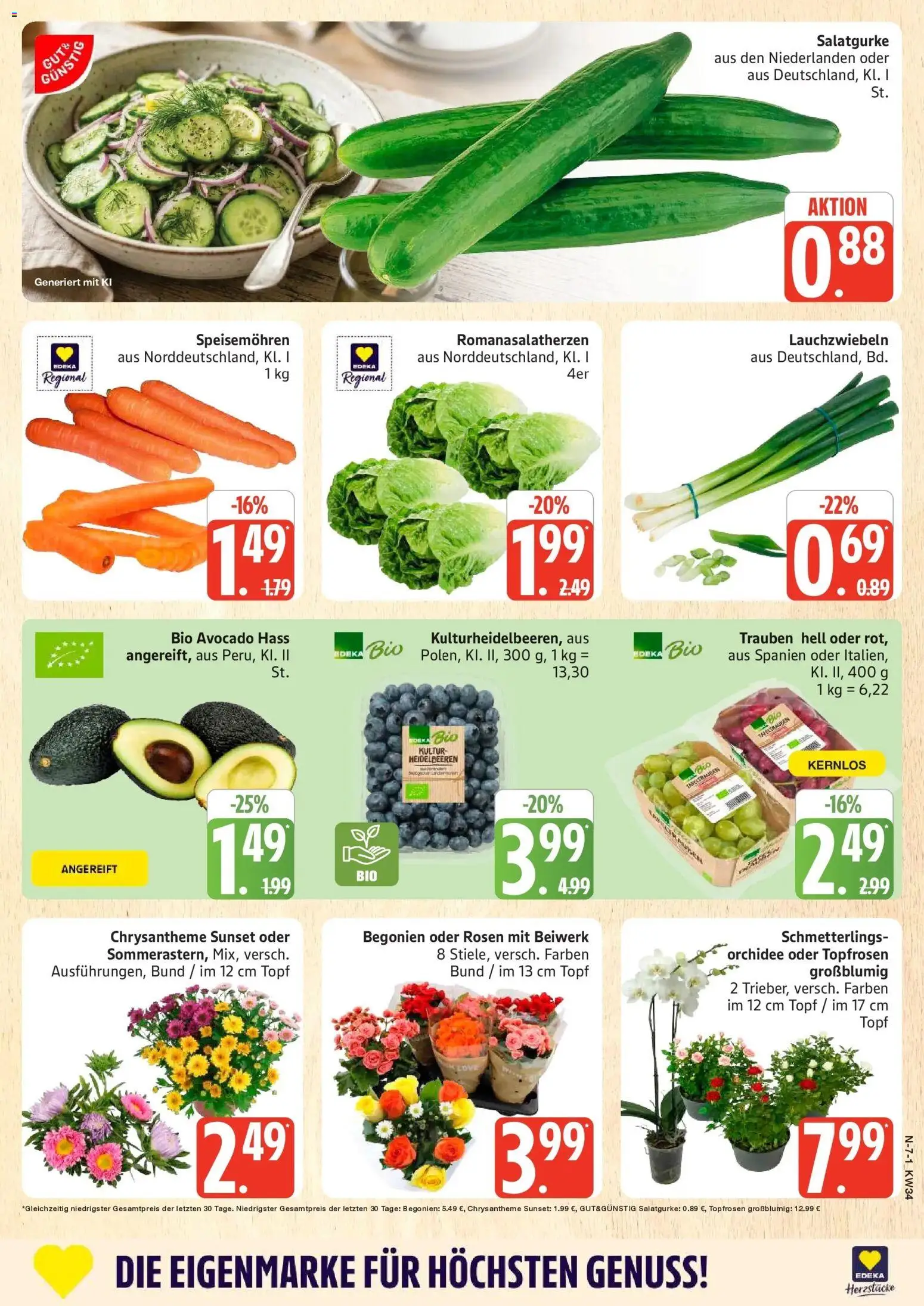 Edeka Prospekt Rostock (ab 17.08.2026) » Angebote Online | Seite: 7 | Produkte: Trauben, Orchidee, Heidelbeeren, Avocado