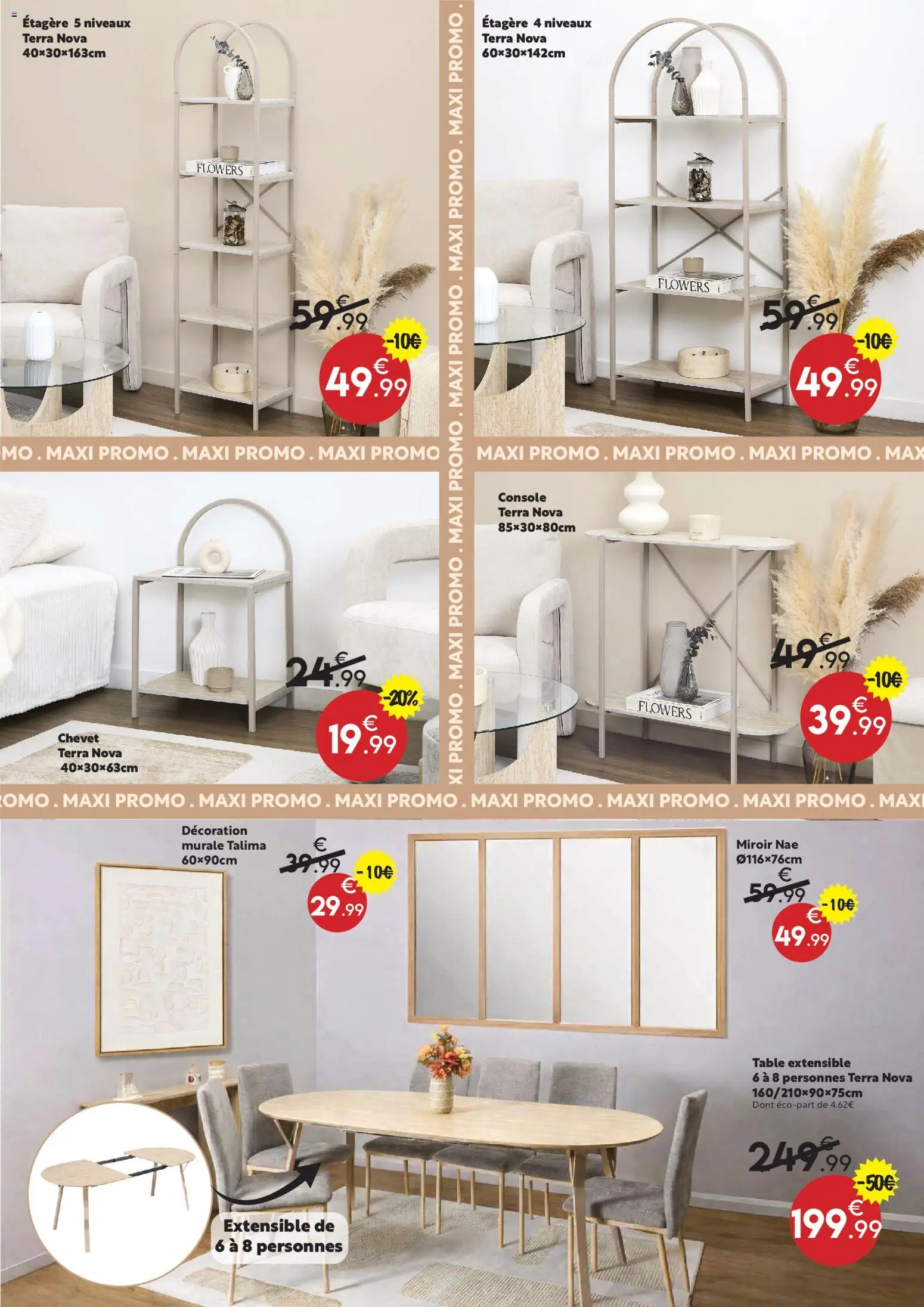 {H1} | Page: 9 | Produits: Table extensible, Étagère, Table, Miroir