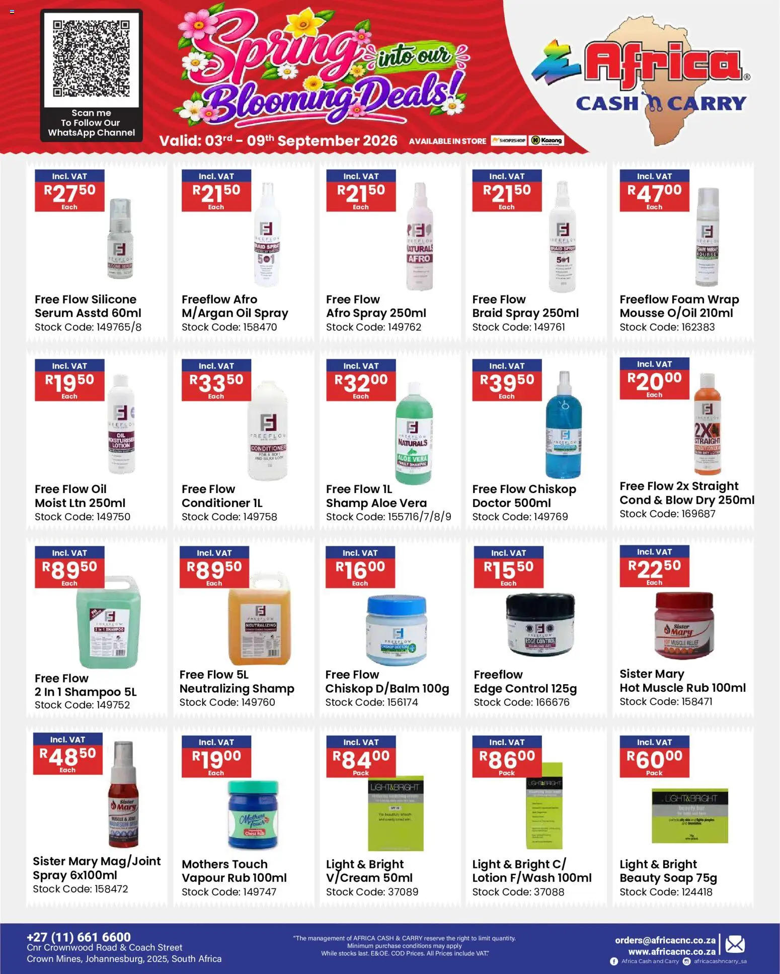 New Africa Cash & Carry catalogue – valid from 03/09/2026 | Page: 63 | Products: Aloe Vera, Oil, Silicone, Lotion