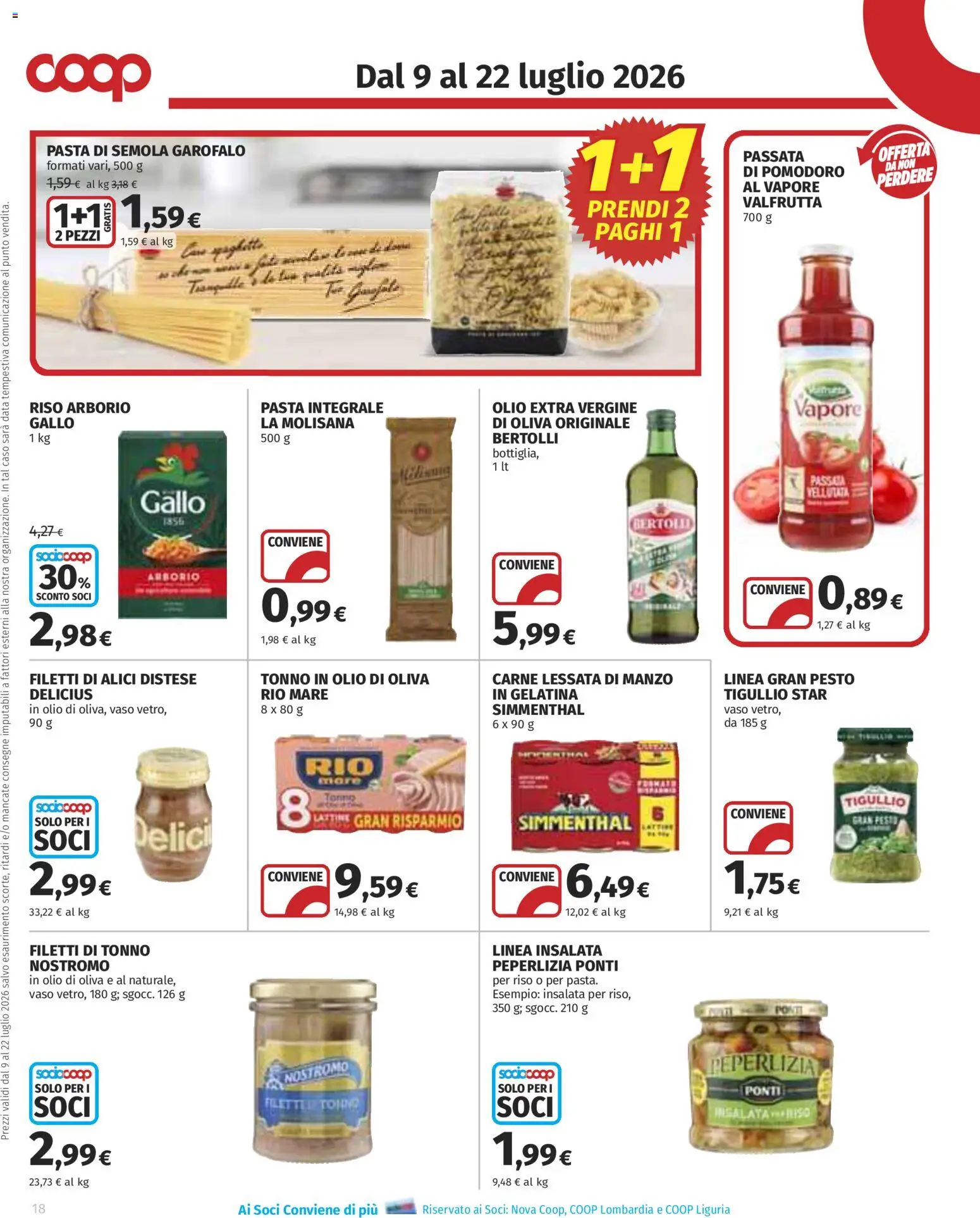 Volantino COOP del 09/07/2026 | Pagina: 18 | Prodotti: Riso, Insalata, Alici, Vaso
