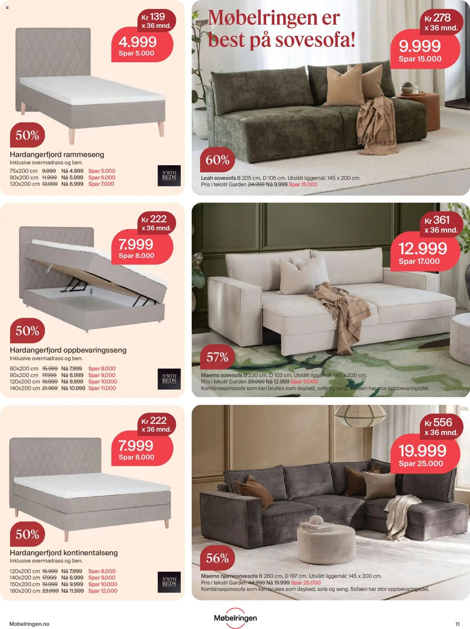 {H1} | Side: 11 | Produkter: Overmadrass, Sovesofa, Kontinentalseng, Sofa
