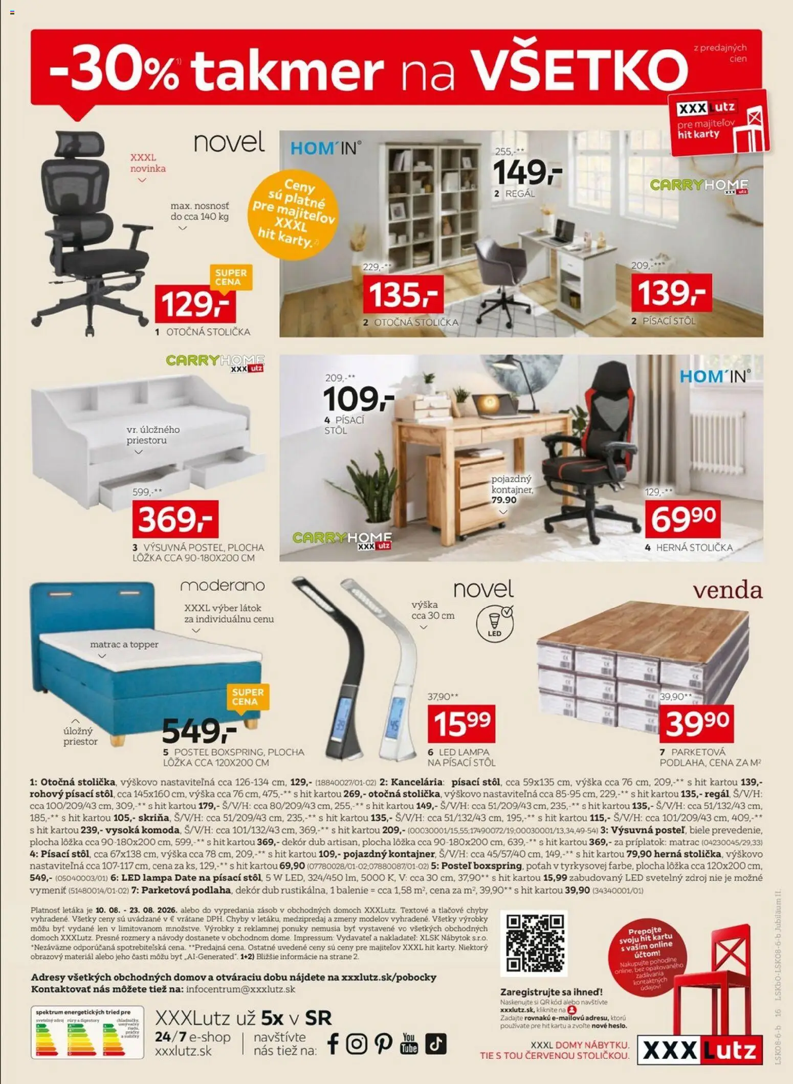 Nové XXXLutz akcie – leták je platný od 10.08.2026 | Strana: 16 | Produkty: Nábytok, Matrac, Posteľ, Regál