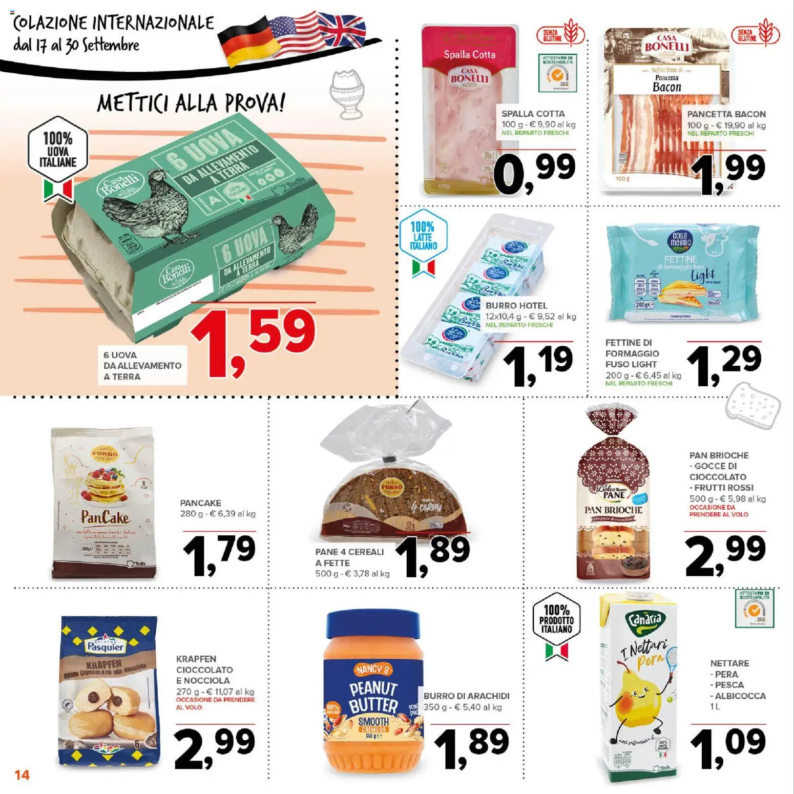 Volantino Todis del 17/09/2026 | Pagina: 14 | Prodotti: Uova, Pera, Forno, Terra