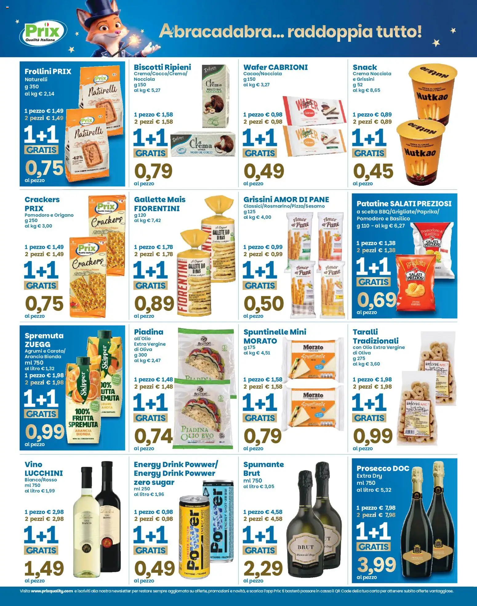Volantino Prix del 08/09/2026 | Pagina: 14 | Prodotti: Frutta, Gallette, Spumante, Taralli
