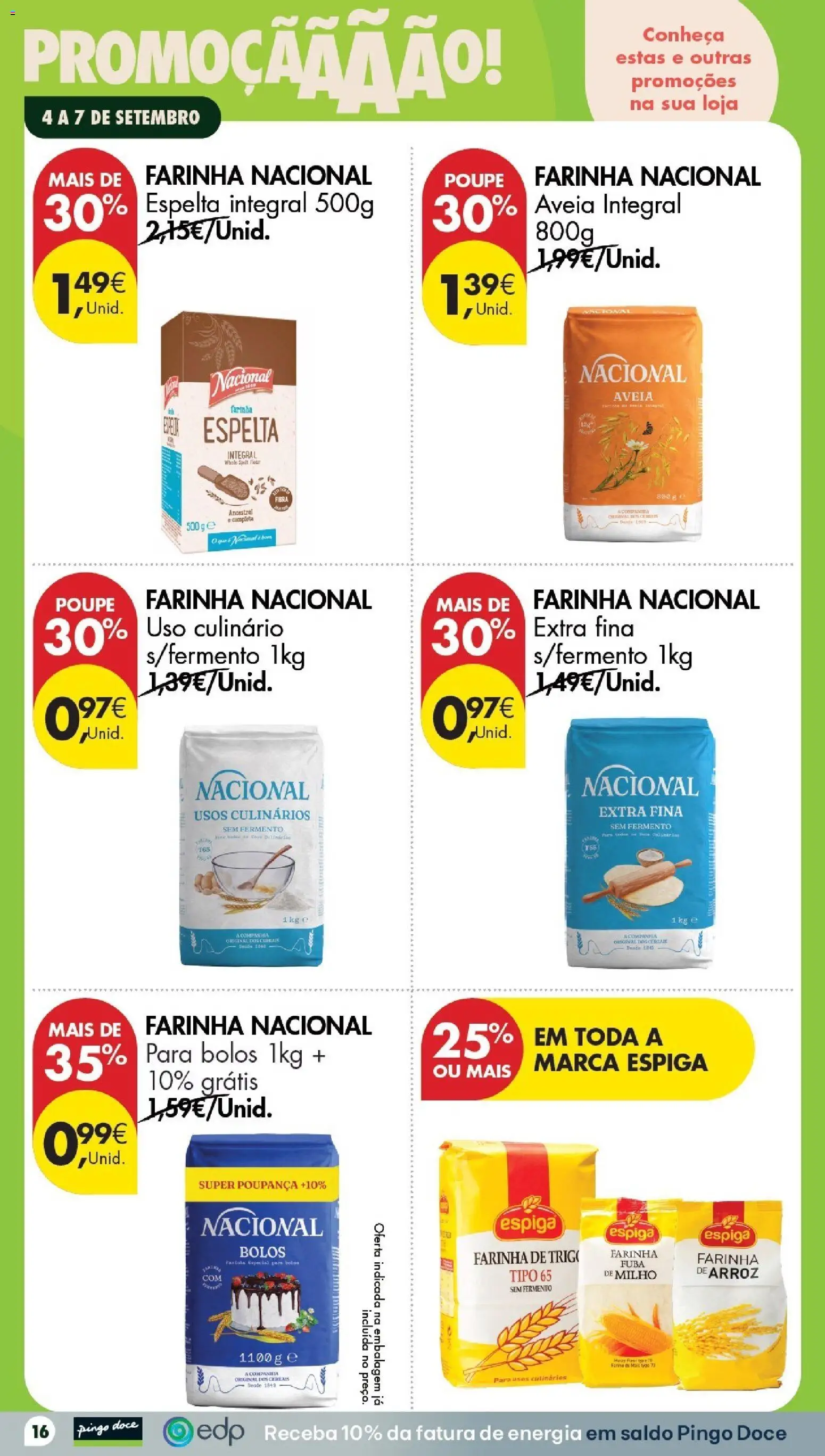 Pingo Doce Poupe este Fim de Semana │ válido de 04/09/2026 | Página: 16 | Produtos: Aveia, Farinha de trigo, Cereais, Farinha