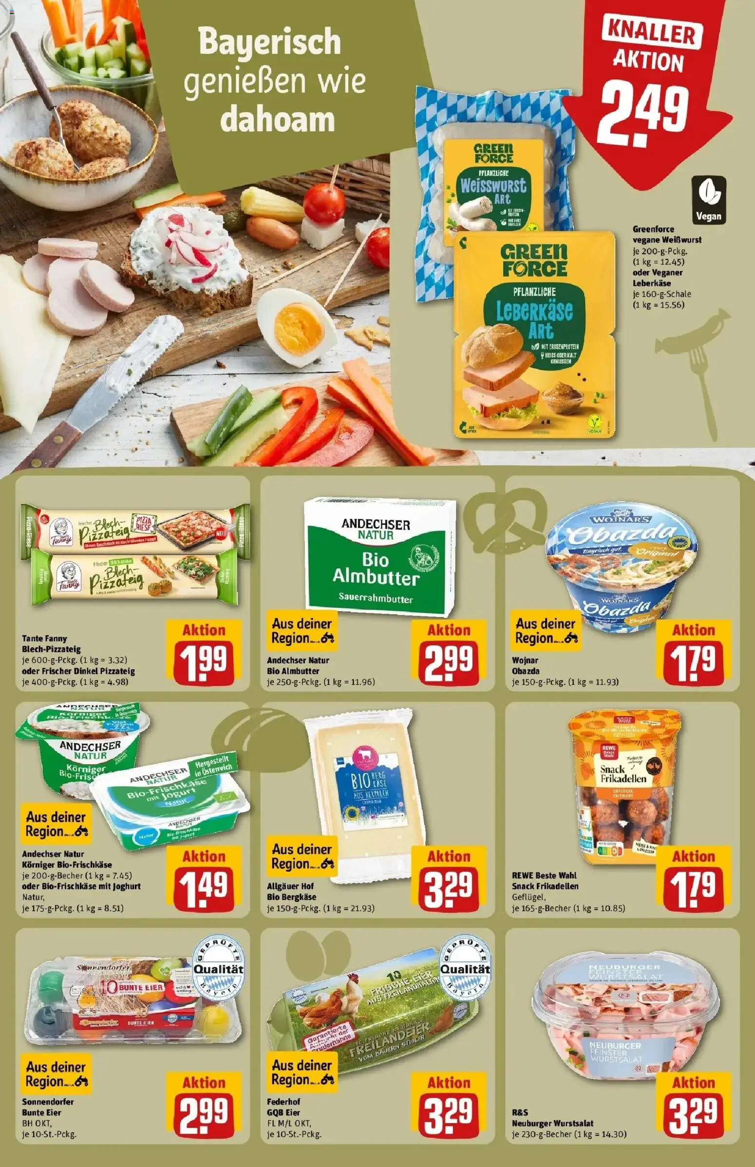REWE Prospekt ab 28.09.2026 zum Blättern » Angebote | Seite: 23 | Produkte: Eier, Weißwurst, Salat, Leberkase