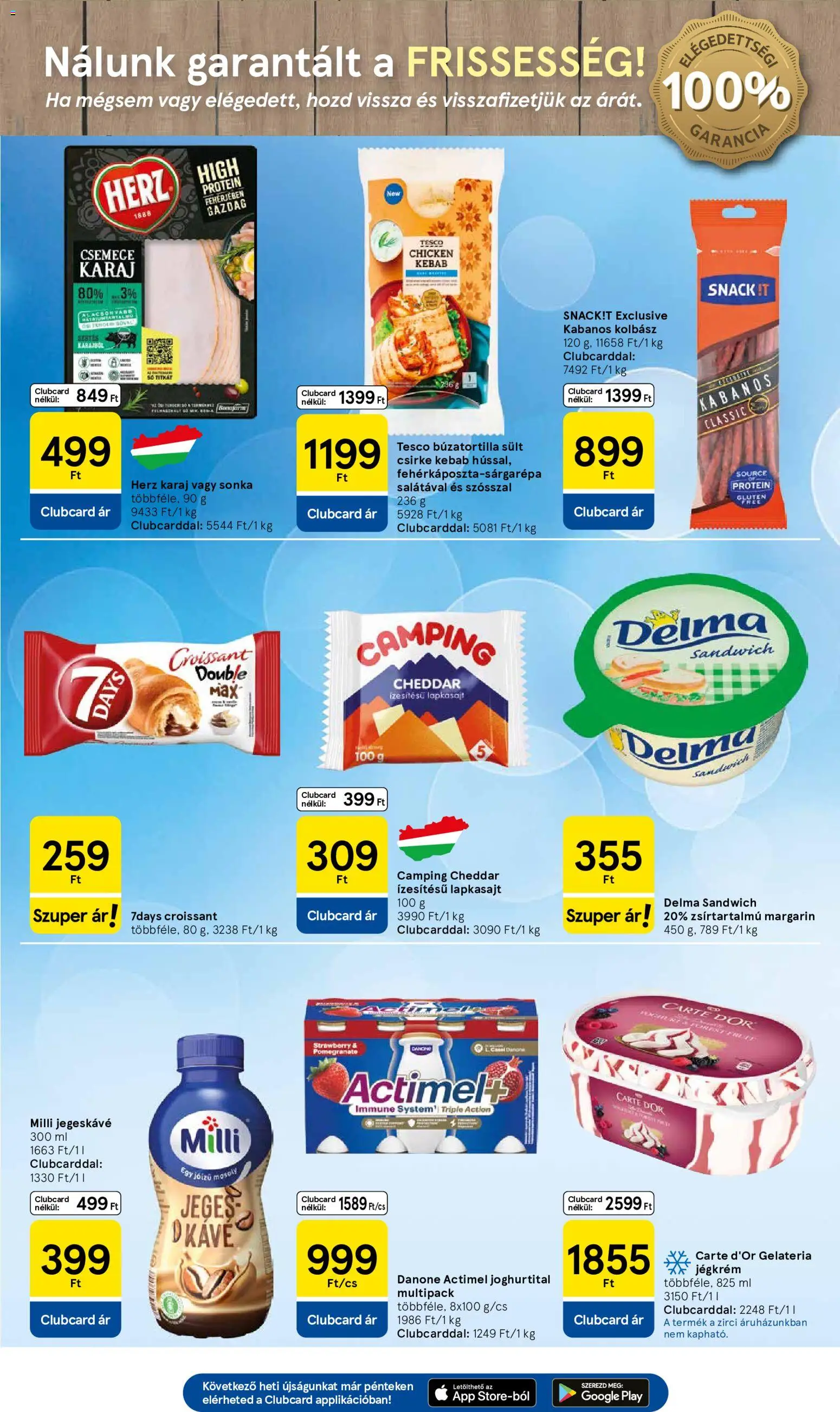 Tesco akciós ujság - amely érvényes a következő dátumtól: 2026.08.06. | Oldal: 3 | Termékek: Lapkasajt, Croissant, Margarin, Cheddar