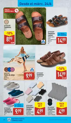 Vista previa Aldi folleto Península válido desde el 22.06.2026 | Página: 20 | Productos: Sandalias, Zapatillas