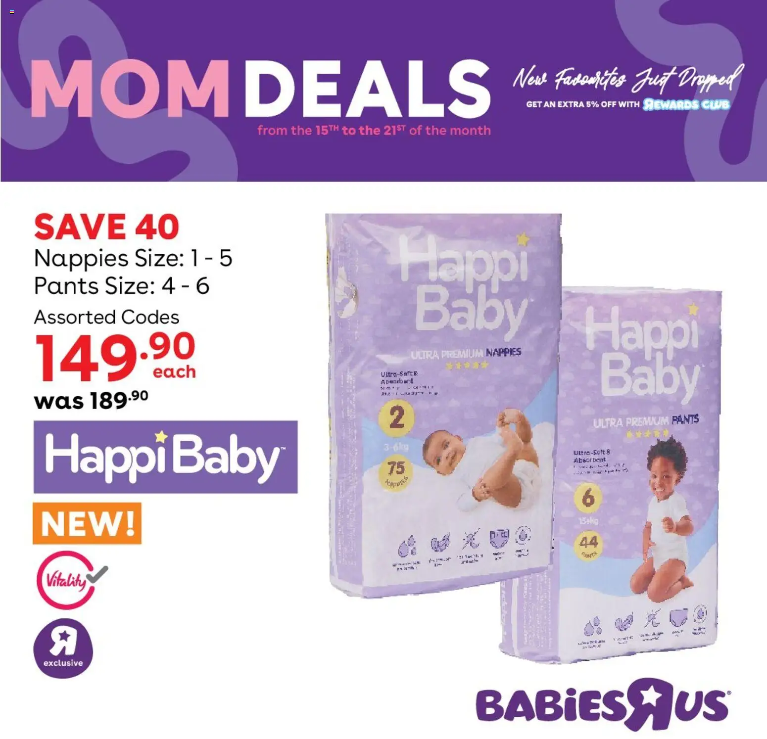 New Babies R Us catalogue – valid from 15.05.2026 | Page: 2 | Products: Pants, Nappies
