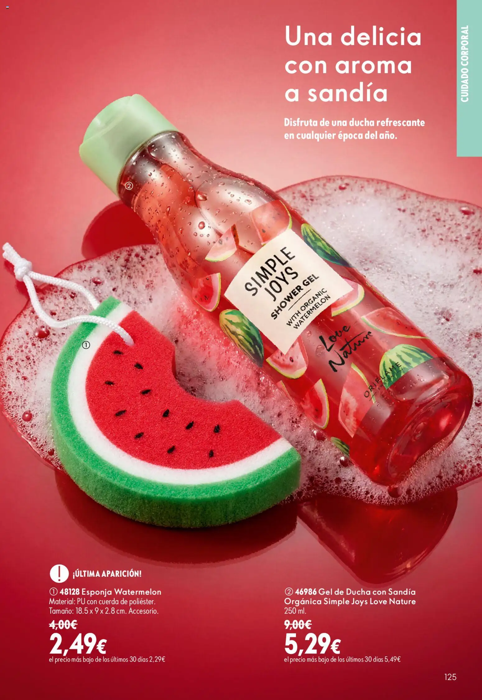 Oriflame - Catálogo Campaña 13 │ válido desde el 16/09/2026 | Página: 125 | Productos: Esponja, Gel de ducha, Sandía, Ducha