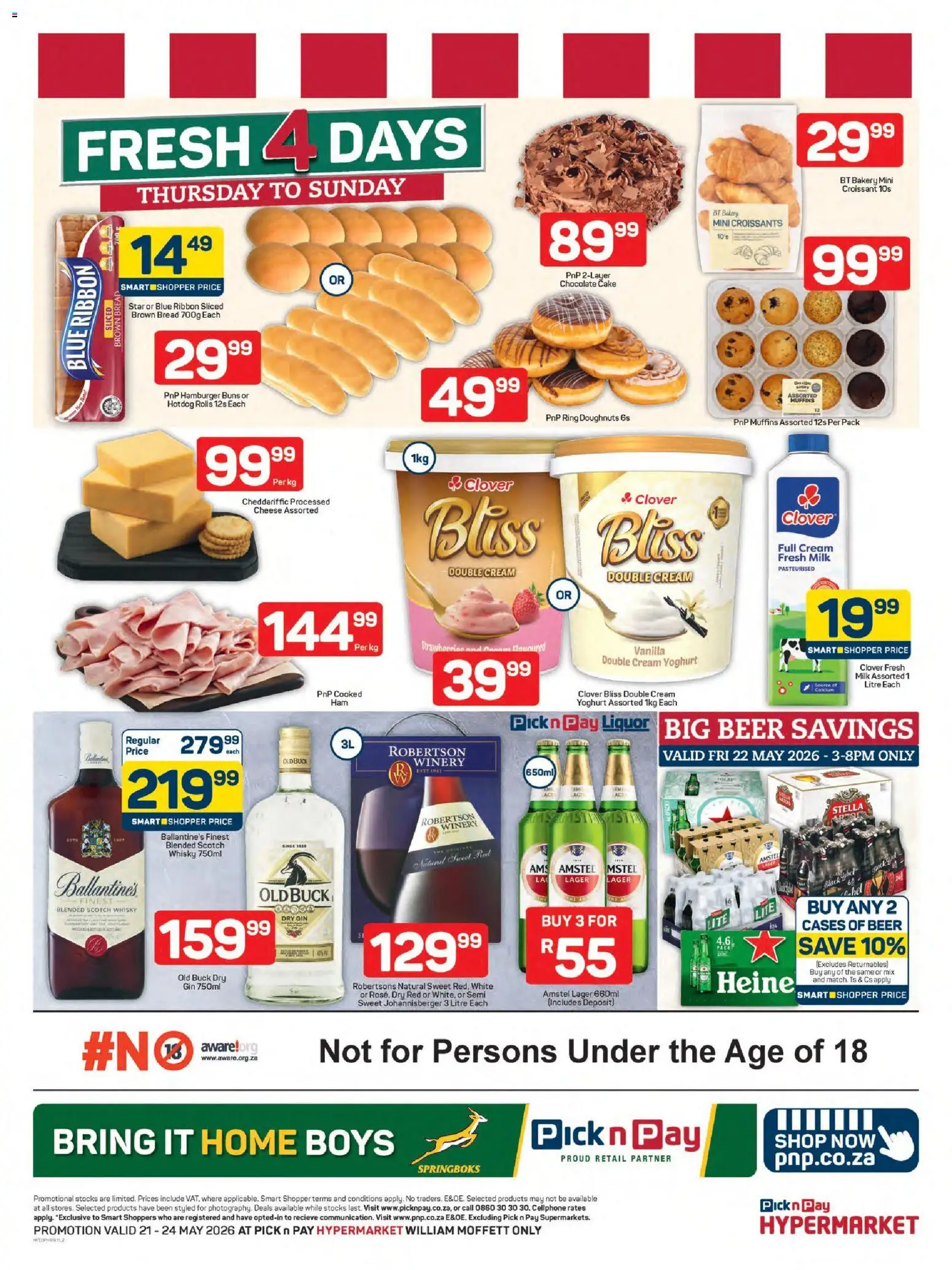 New Pick n Pay catalogue – valid from 21.05.2026 | Page: 2 | Products: Cake, Chocolate, Beer, Cream