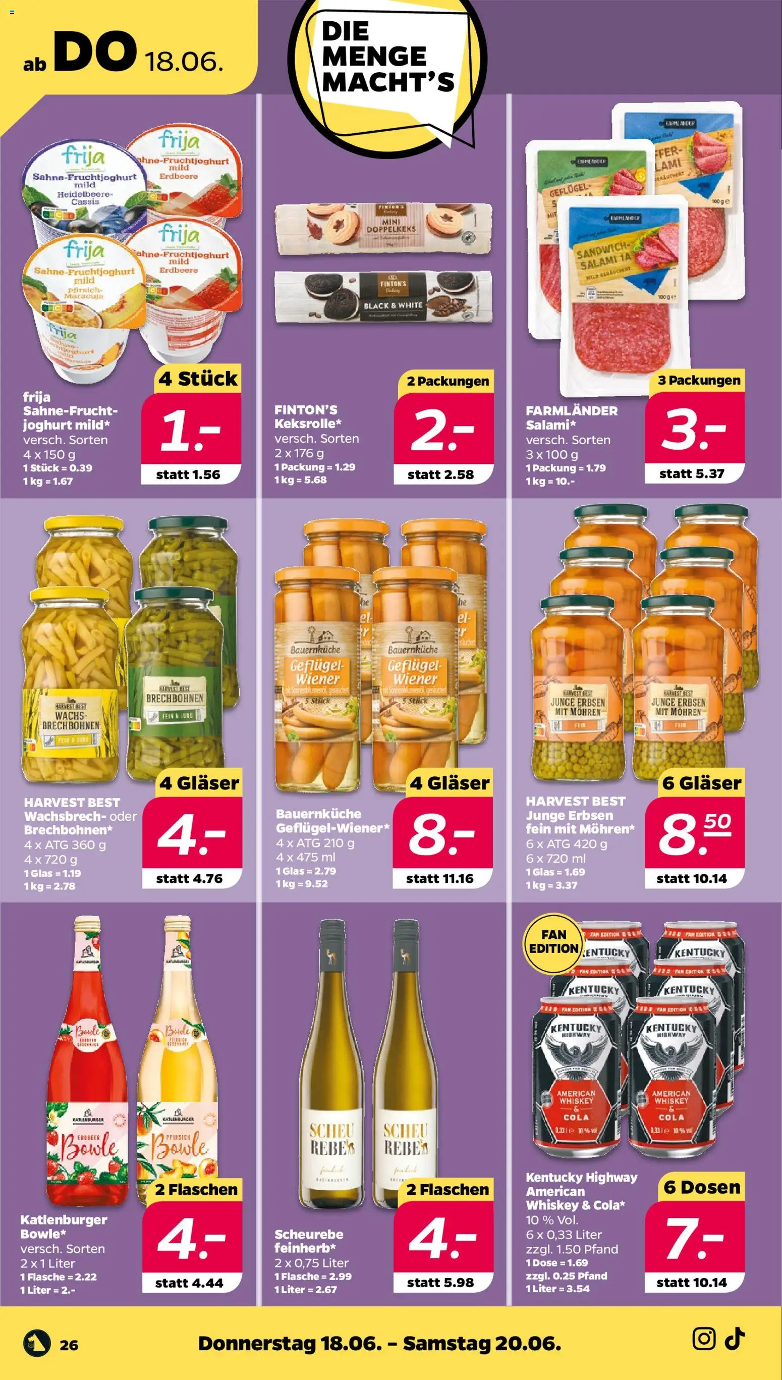 Netto Prospekt – gültig ab 15.06.2026 | Seite: 30 | Produkte: Mohren, Pfirsich, Salami, Erbsen