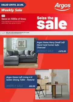 Preview of Argos catalogue valid from 16.06.2026 | Page: 3 | Products: Table, Corner sofa, Dining table, Sofa