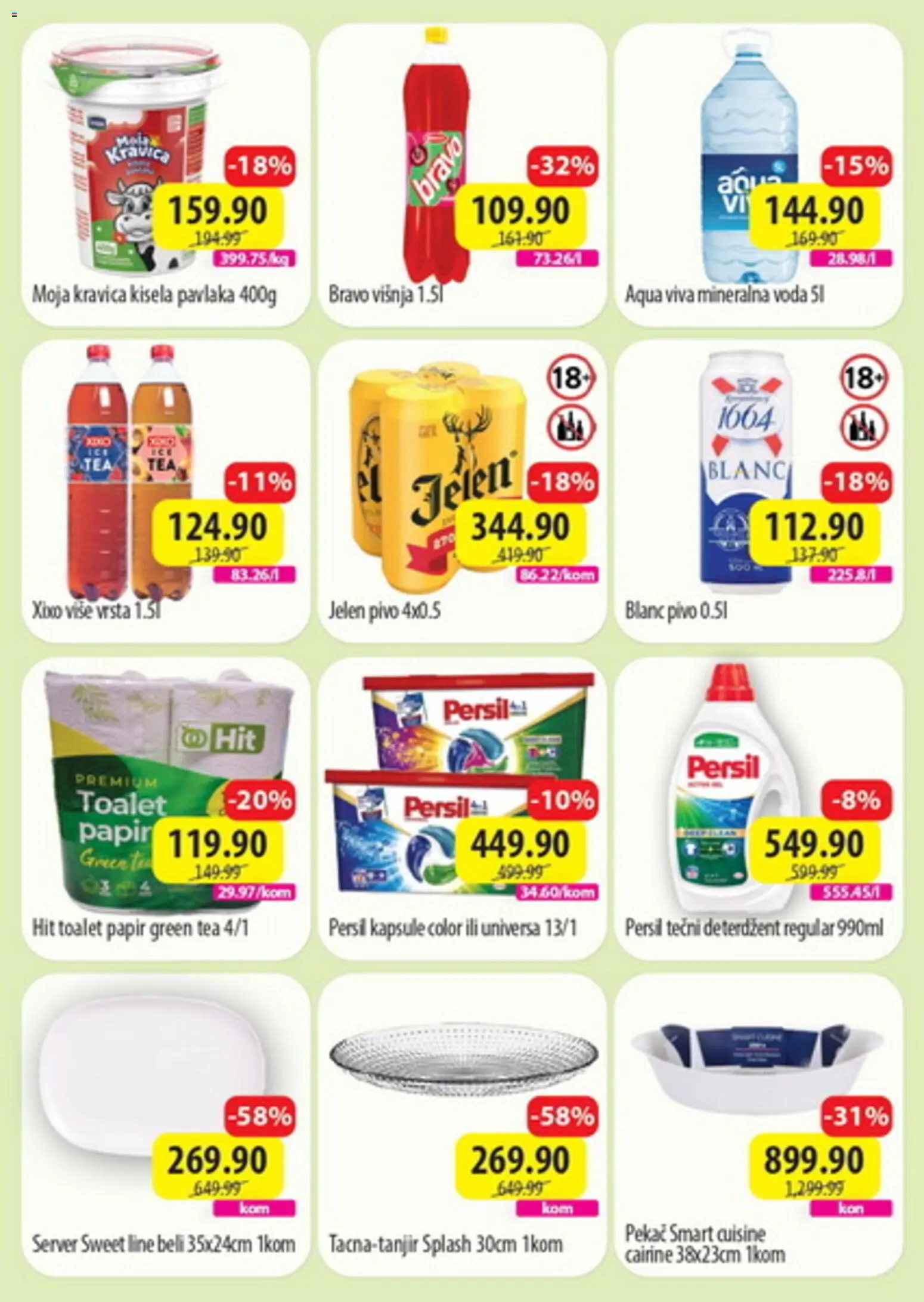 Senta Promet katalog - važi od 07.09.2026 | Strana: 2 | Proizvode: Tečni deterdžent, Kisela pavlaka, Višnja, Voda