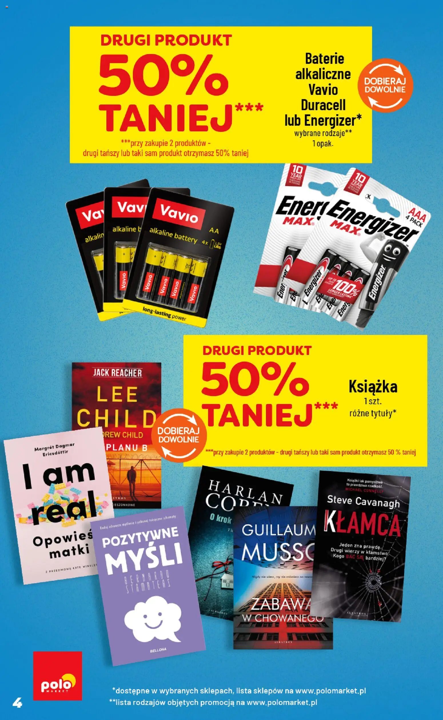 POLOmarket gazetka - Inspirujący Tydzień od 04.03.2026 | Strona: 4 | Produkty: Baterie, Książki