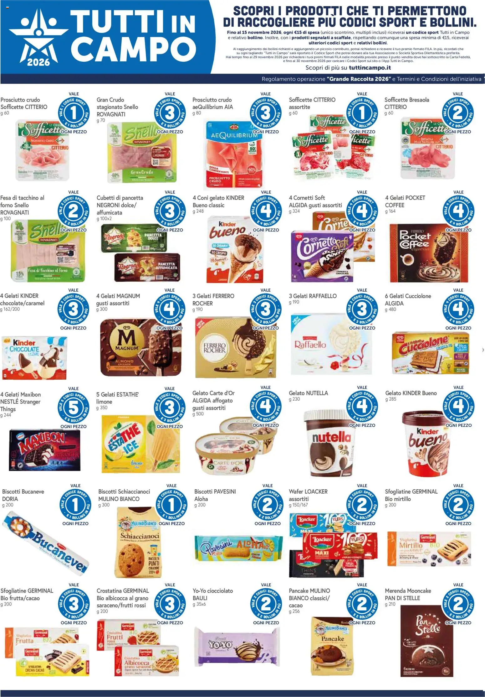 Volantino Galassia del 20/08/2026 | Pagina: 8 | Prodotti: Magnum, Nutella, Cacao, Raffaello