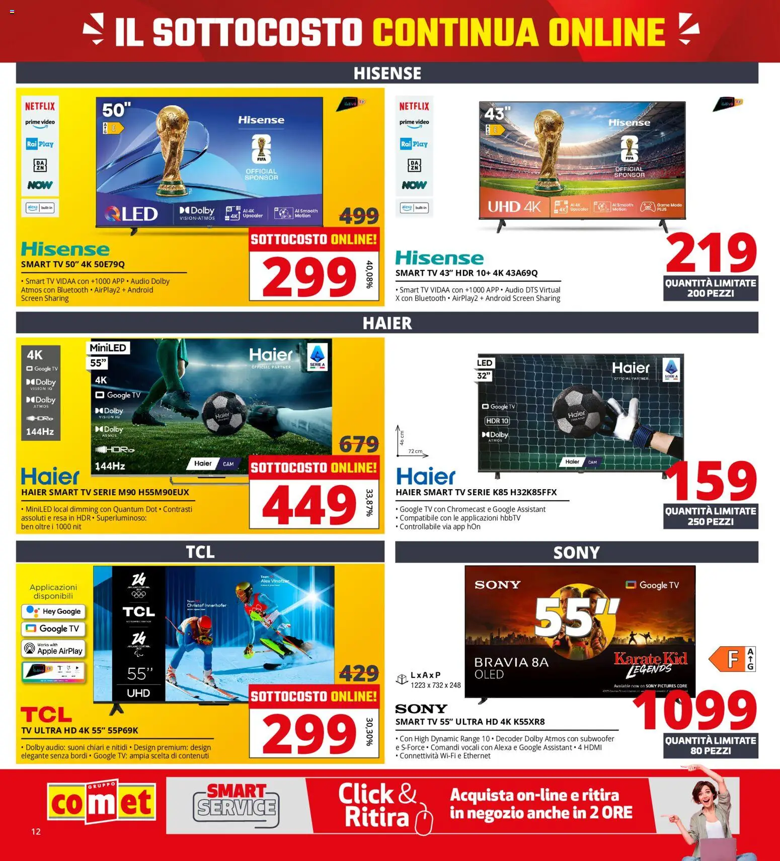 Volantino Comet del 18.05.2026 | Pagina: 12 | Prodotti: smart TV, TV, Video, Audio