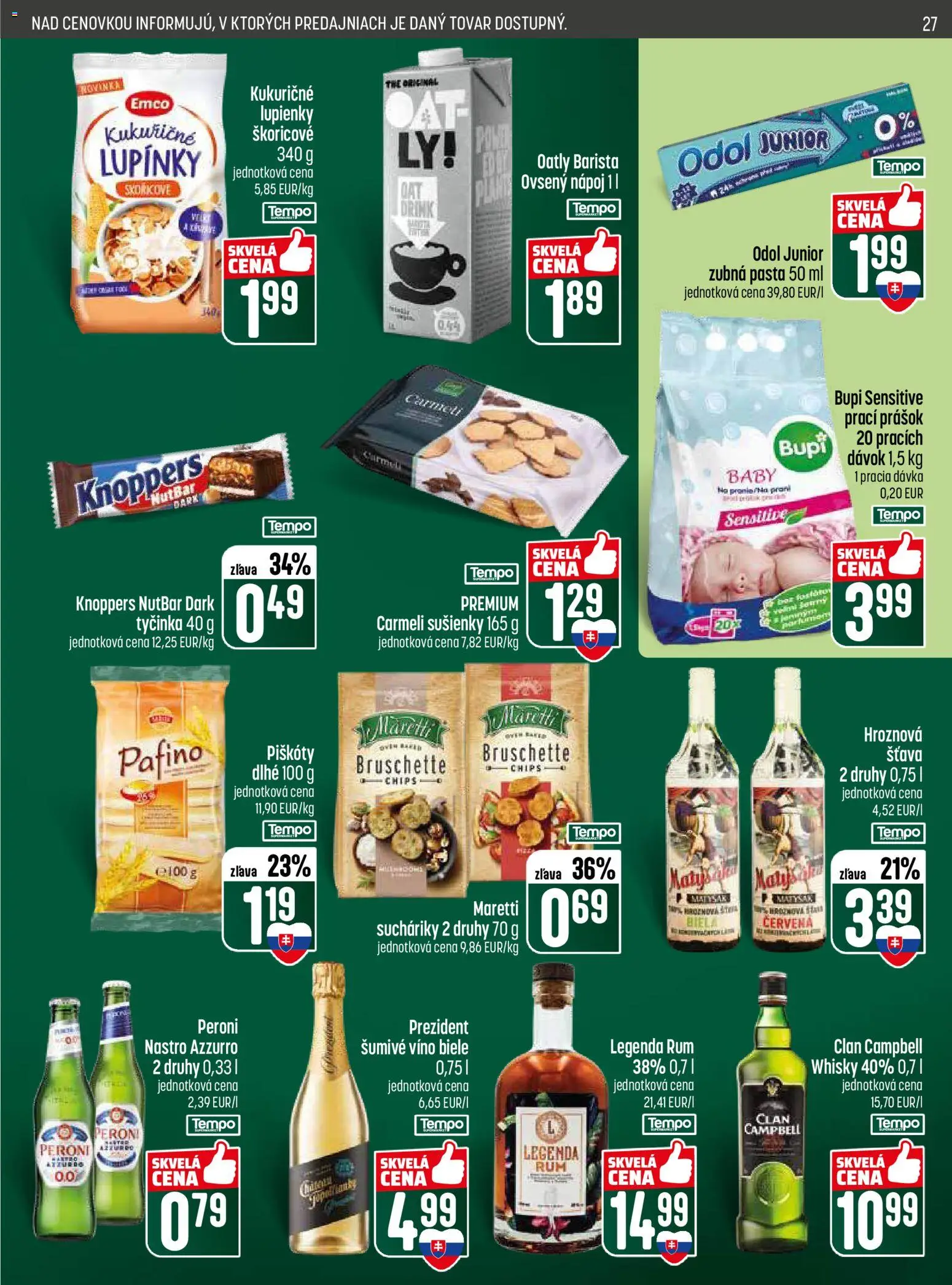 Nové COOP Jednota akcie – leták je platný od 28.05.2026 | Strana: 27 | Produkty: Víno, Barista, Šumivé víno, Rum