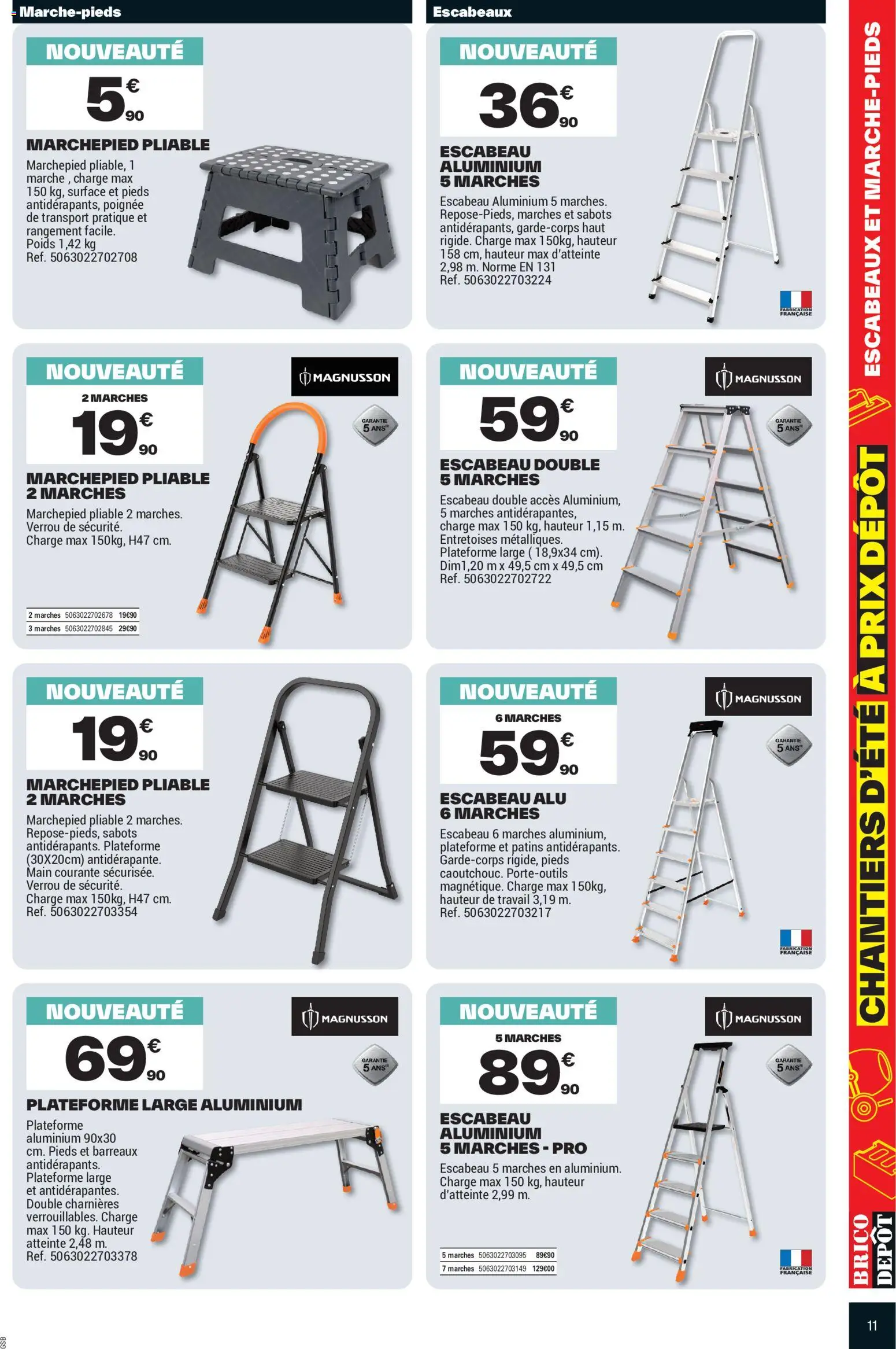 {H1} | Page: 11 | Produits: Poids, Verrou, Escabeau