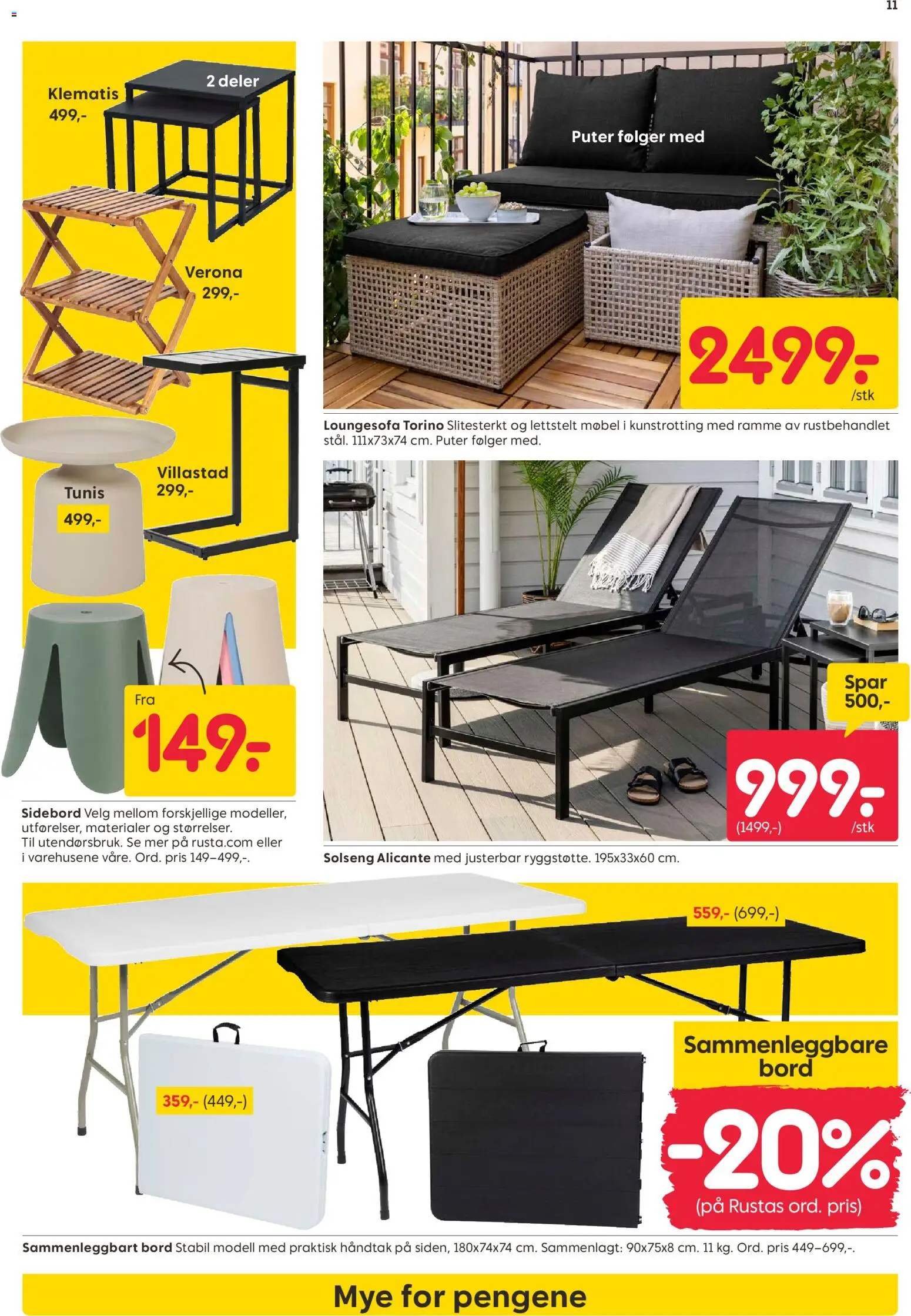 {H1} | Side: 11 | Produkter: Solseng, Sidebord, Bord, Håndtak