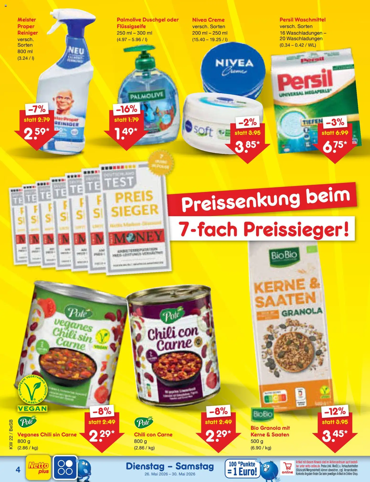 Netto Marken-Discount Prospekt 	 – gültig ab 26.05.2026 | Seite: 4 | Produkte: Creme, Duschgel, Waschmittel, Persil