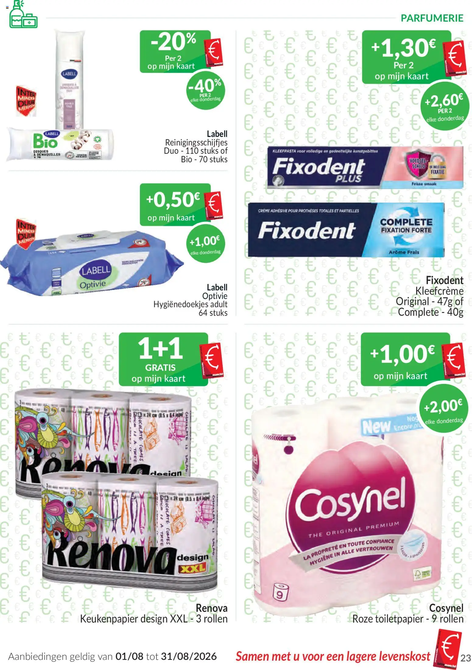 {H1} | Pagina: 23 | Producten: Pads, Toilet, Kaart, Keukenpapier