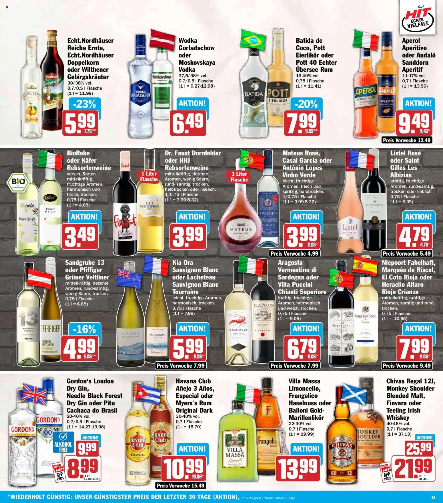 HIT Prospekt – gültig ab 31.08.2026 | Seite: 13 | Produkte: Havana club, Alkohol, Wodka, Whiskey