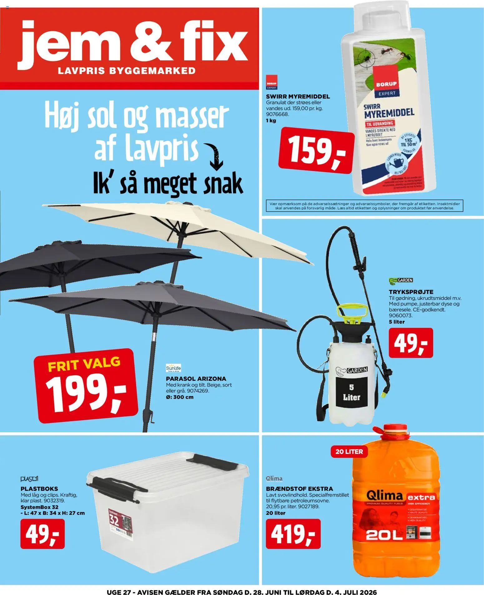 Jem & fix tilbudsavis – gyldig fra 28/06/2026 | Side: 1 | Produkter: Parasol
