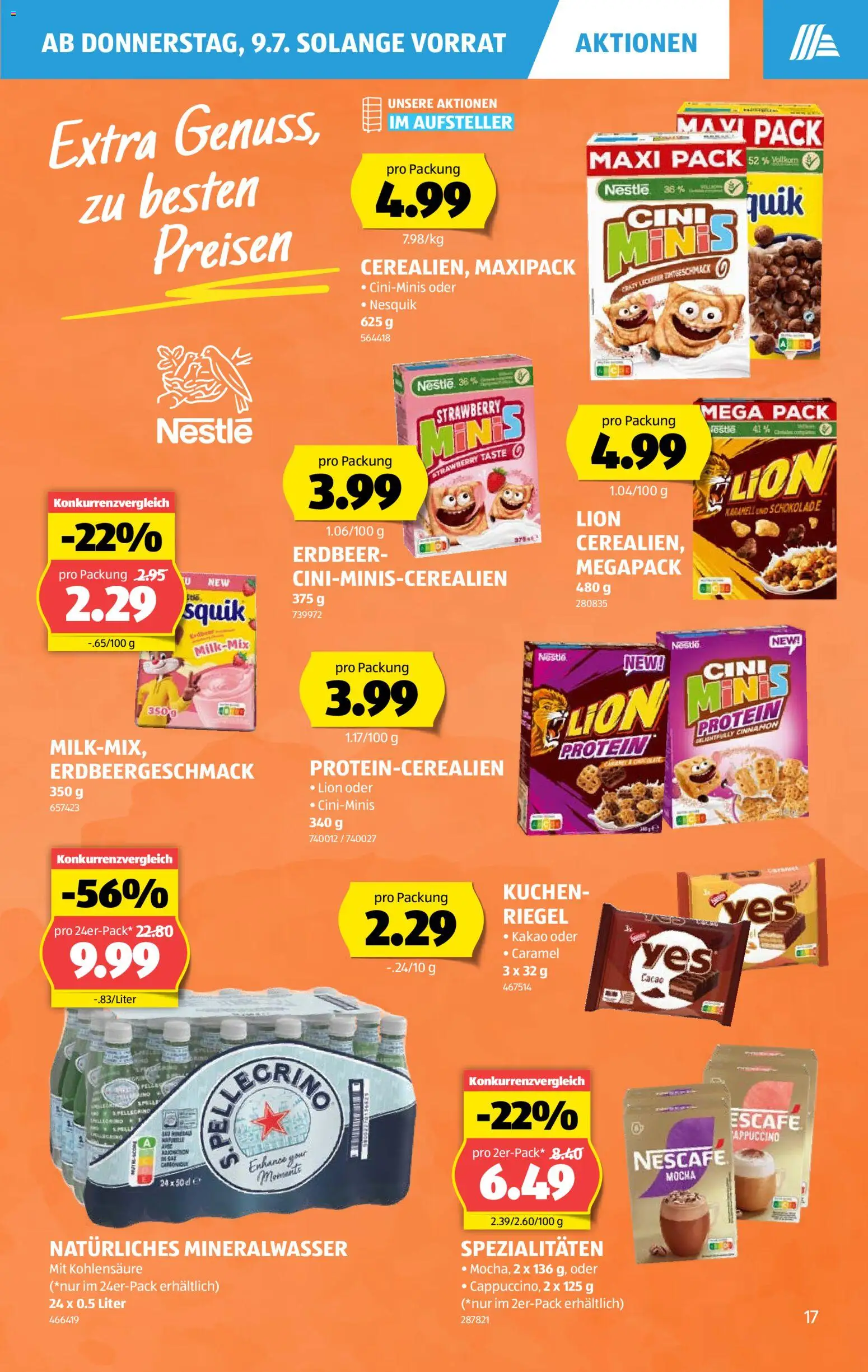 Aldi aktionen – gültig ab 09.07.2026 | Seite: 17 | Produkte: Mineralwasser, Schokolade