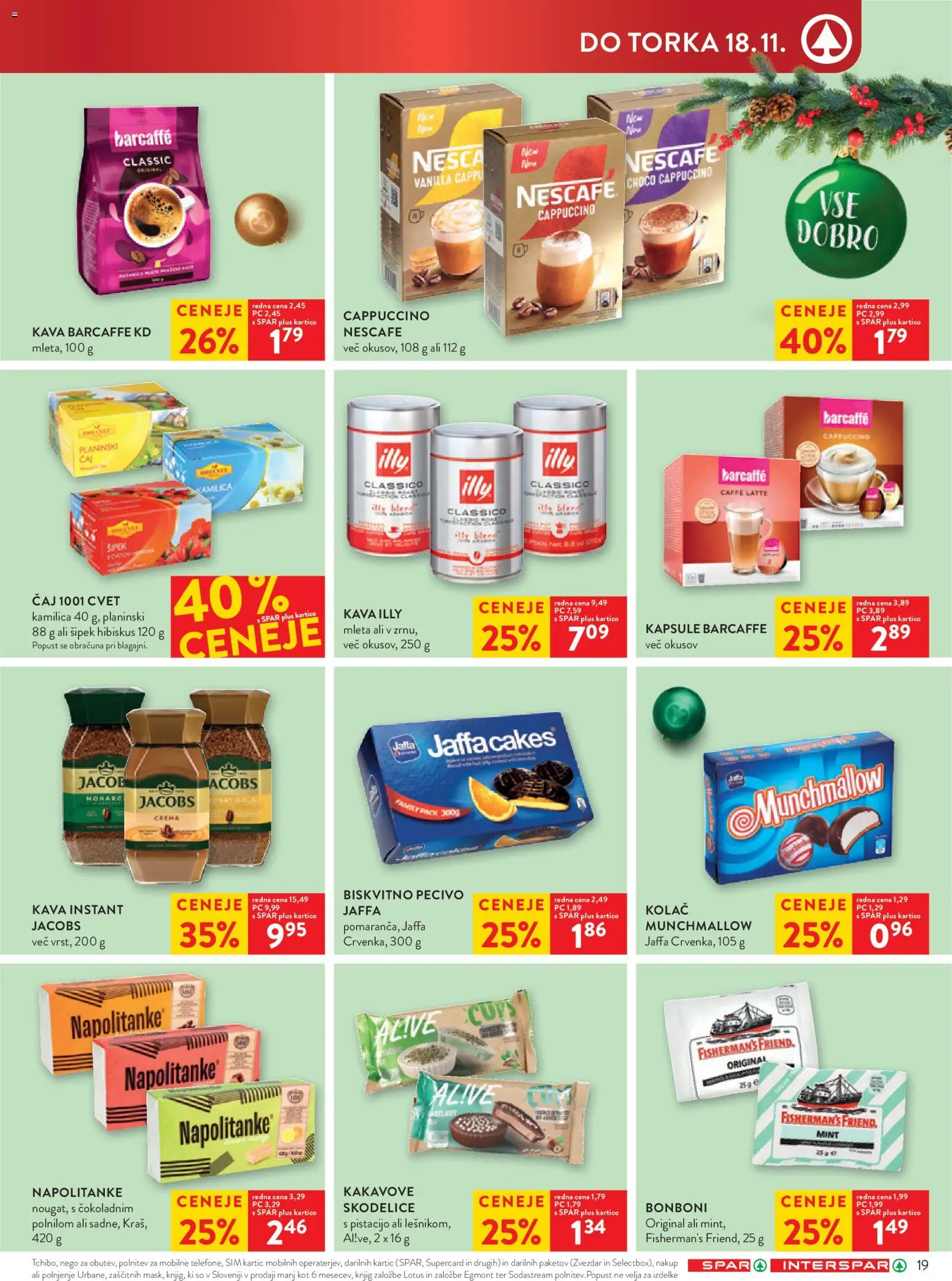 Novi Spar katalog ponudbe – veljaven od 12.11.2025 | Stran: 23 | Izdelki: Kolač, Bonboni, Kava, Caj