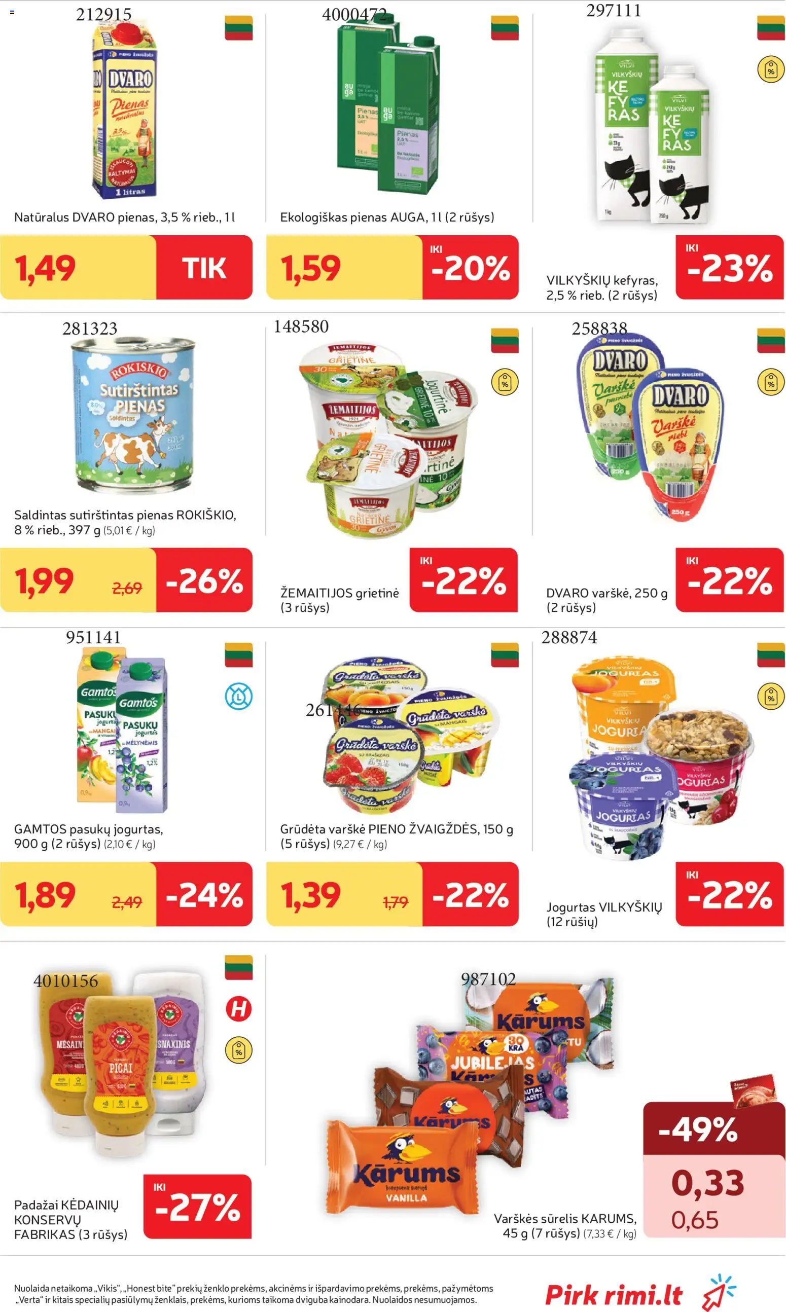 Rimi akcijos nuo 19.05.2026 | Puslapis: 21 | Prekių: Jogurtas, Varškė, Grietinė, Sutirštintas pienas
