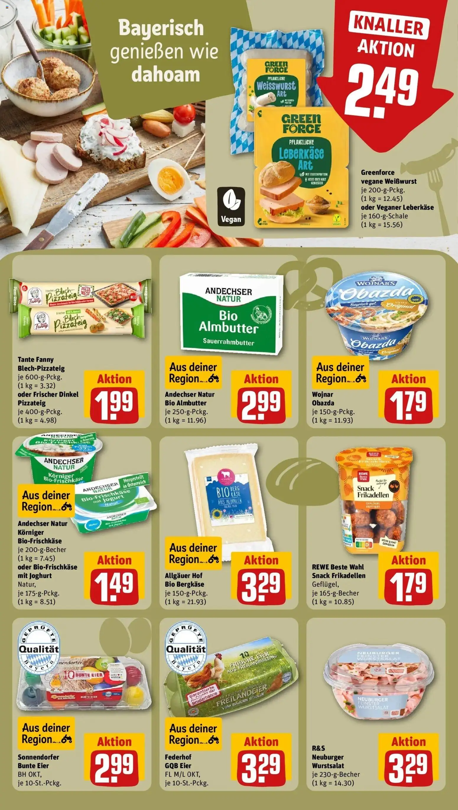 REWE Prospekt ab 28.09.2026 zum Blättern » Angebote | Seite: 23 | Produkte: BH, Pizza, Frischkase, Leberkase