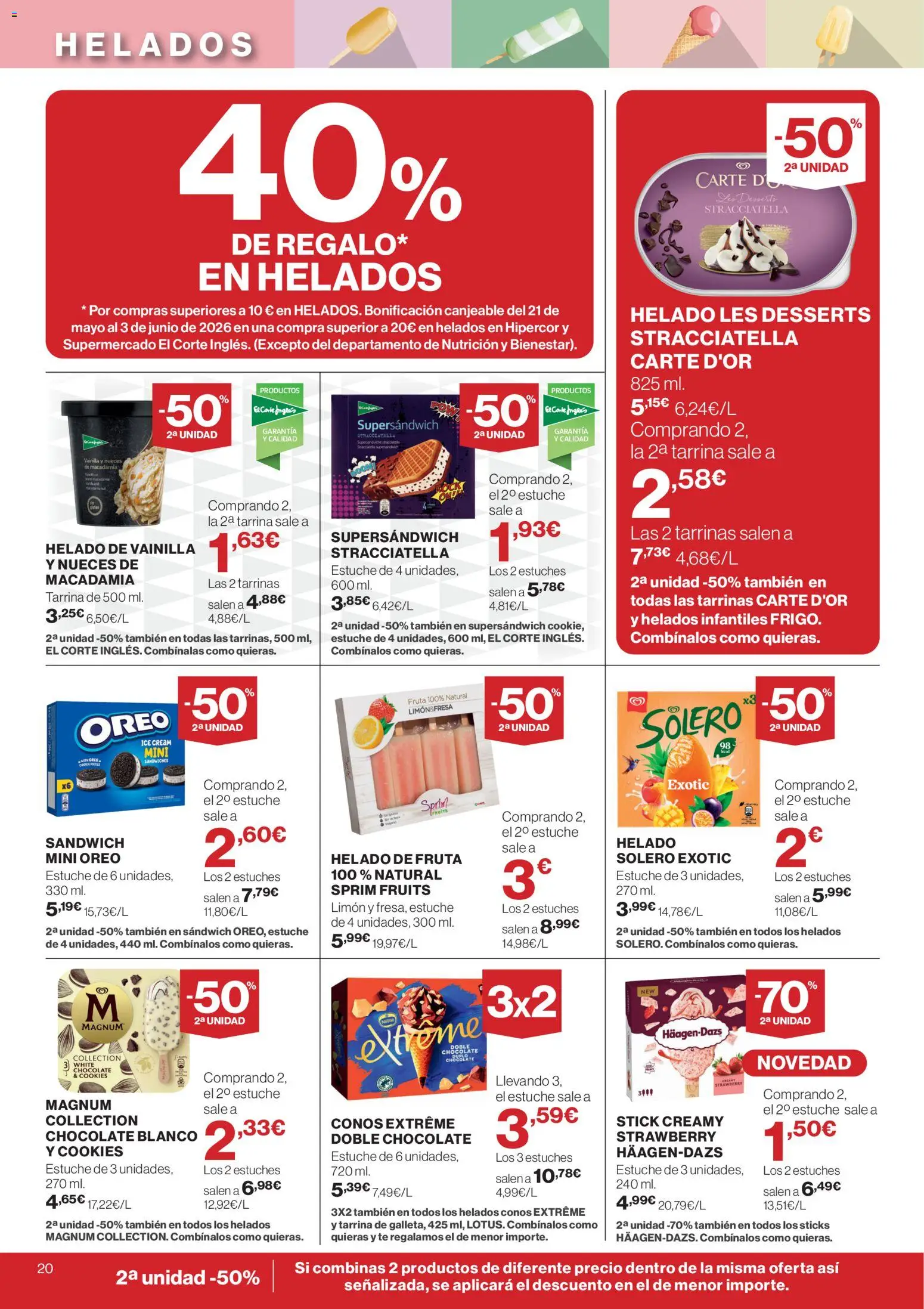Hipercor catálogo │ válido desde el 06.05.2026 | Página: 20 | Productos: Chocolate, Té, Helado