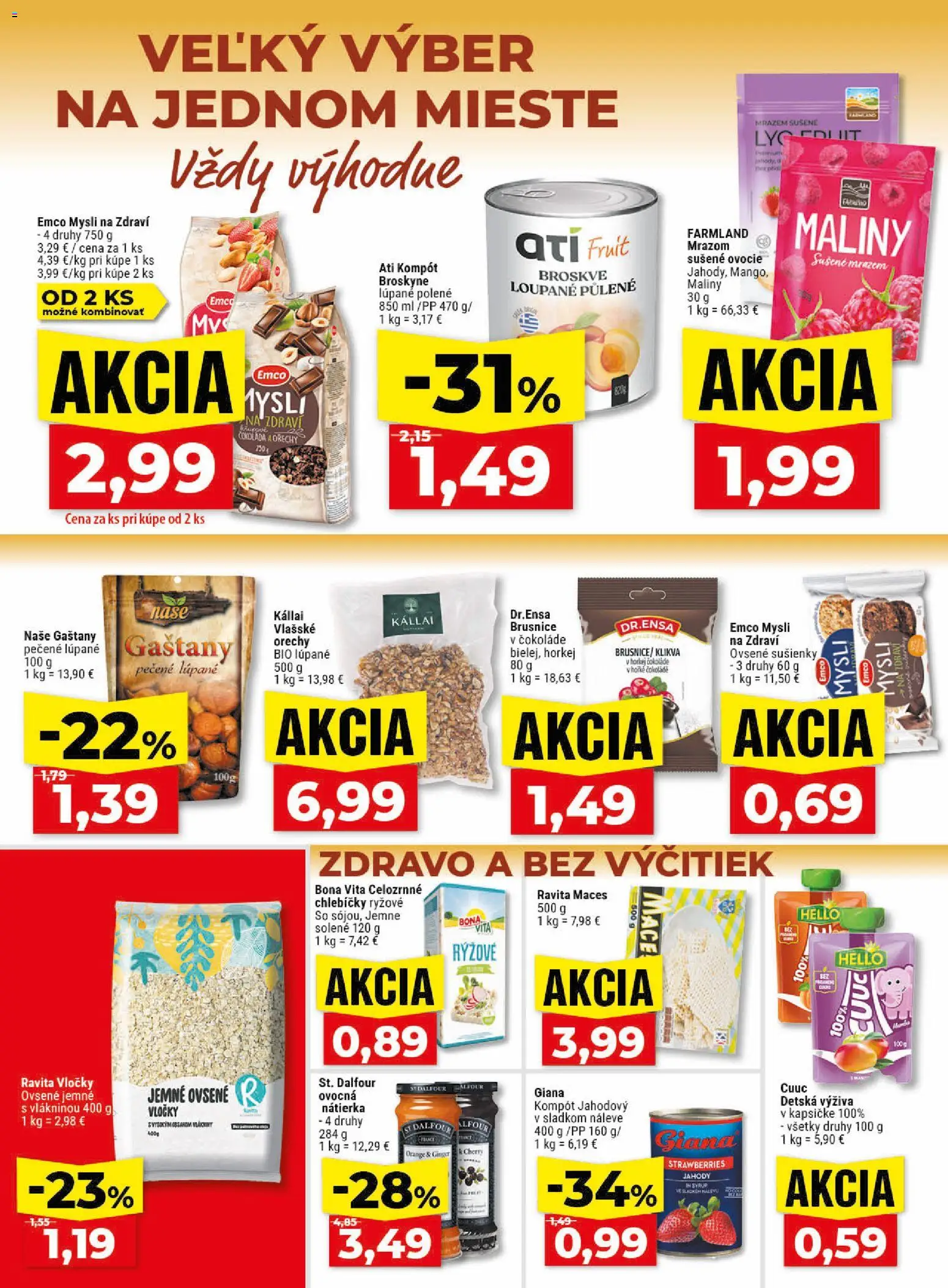 Nové Klas akcie – leták je platný od 25.05.2026 | Strana: 13 | Produkty: Jahody, Vločky, Broskyne, Ovocie