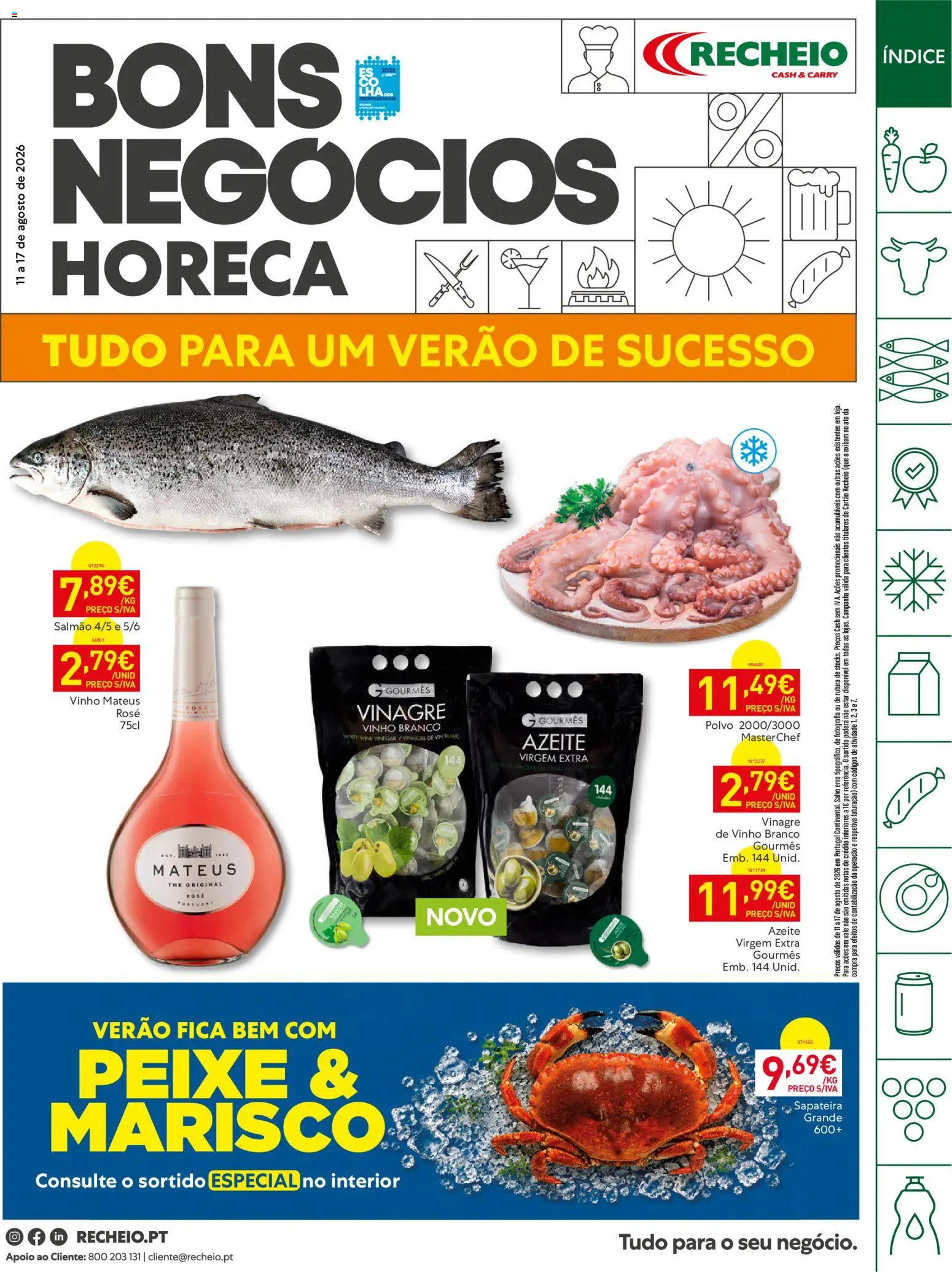 Recheio Horeca │ válido de 11/08/2026 | Página: 1 | Produtos: Azeite, Vinho, Peixe, Azeite virgem extra
