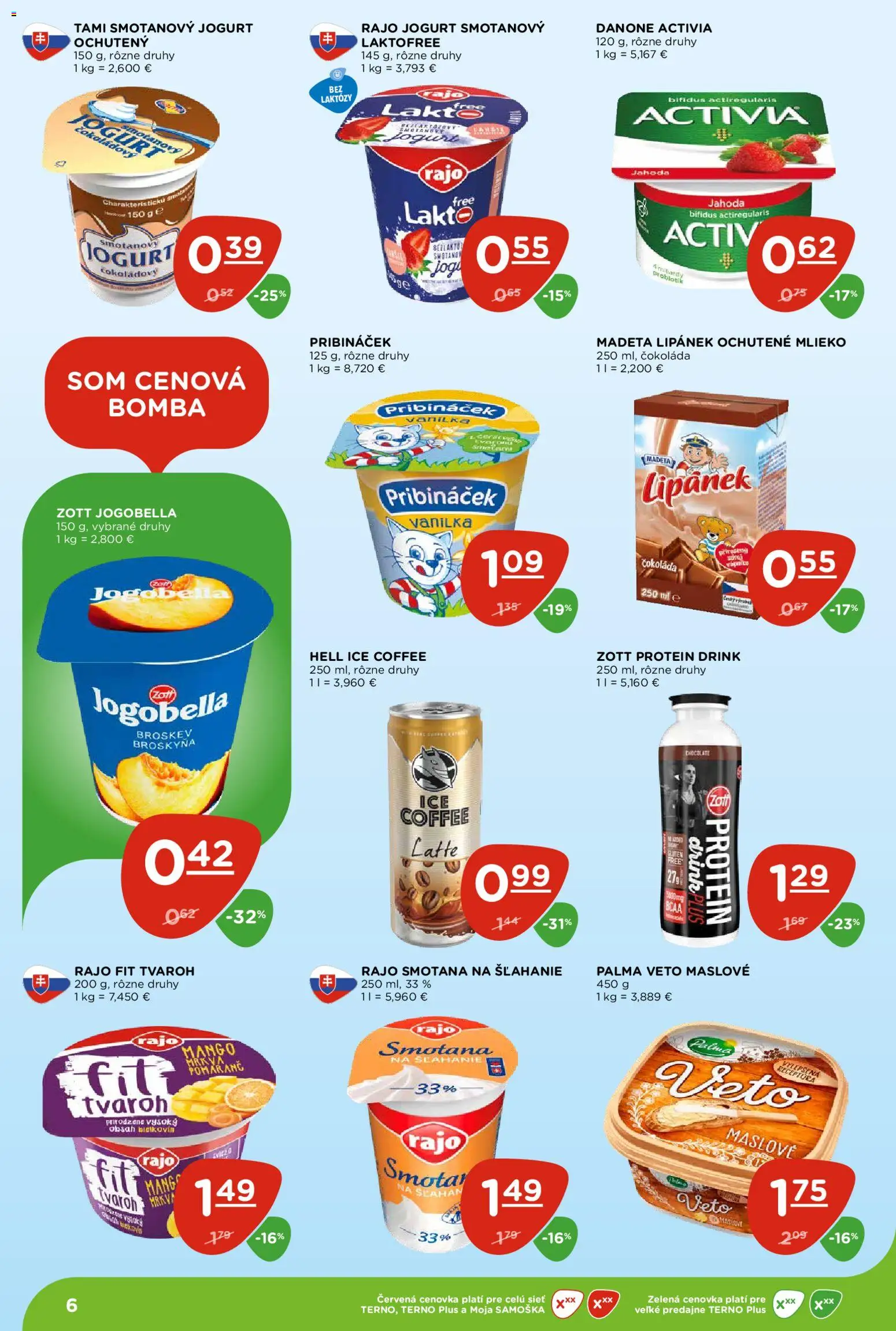 Nové Terno akcie – leták je platný od 09.07.2026 | Strana: 6 | Produkty: Mlieko, Protein, Čokoláda, Tvaroh