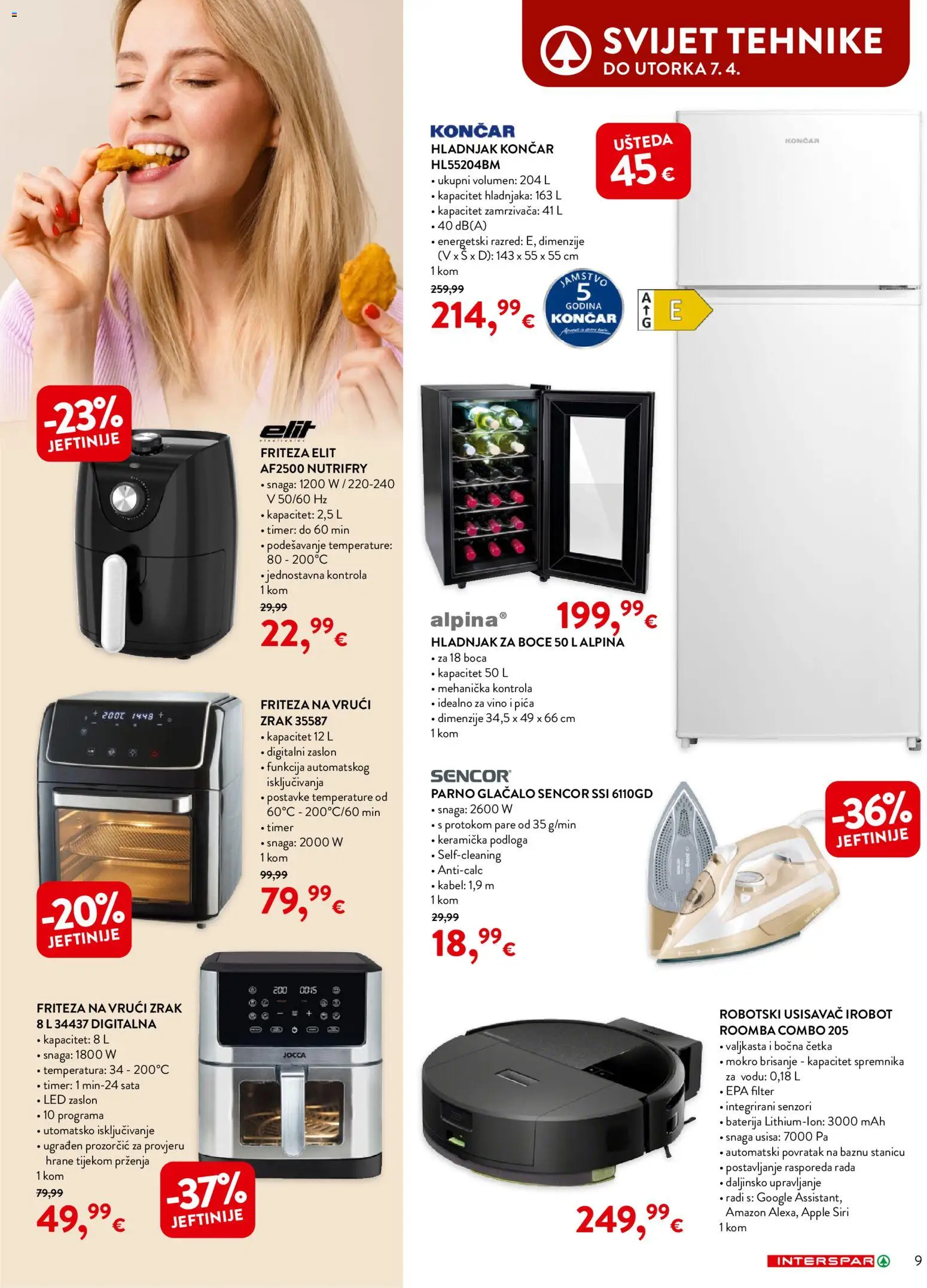 Interspar katalog | vrijedi od 04.03.2026 | Stranica: 9 | Proizvodi: Usisavač, Pica, Vino, Kabel