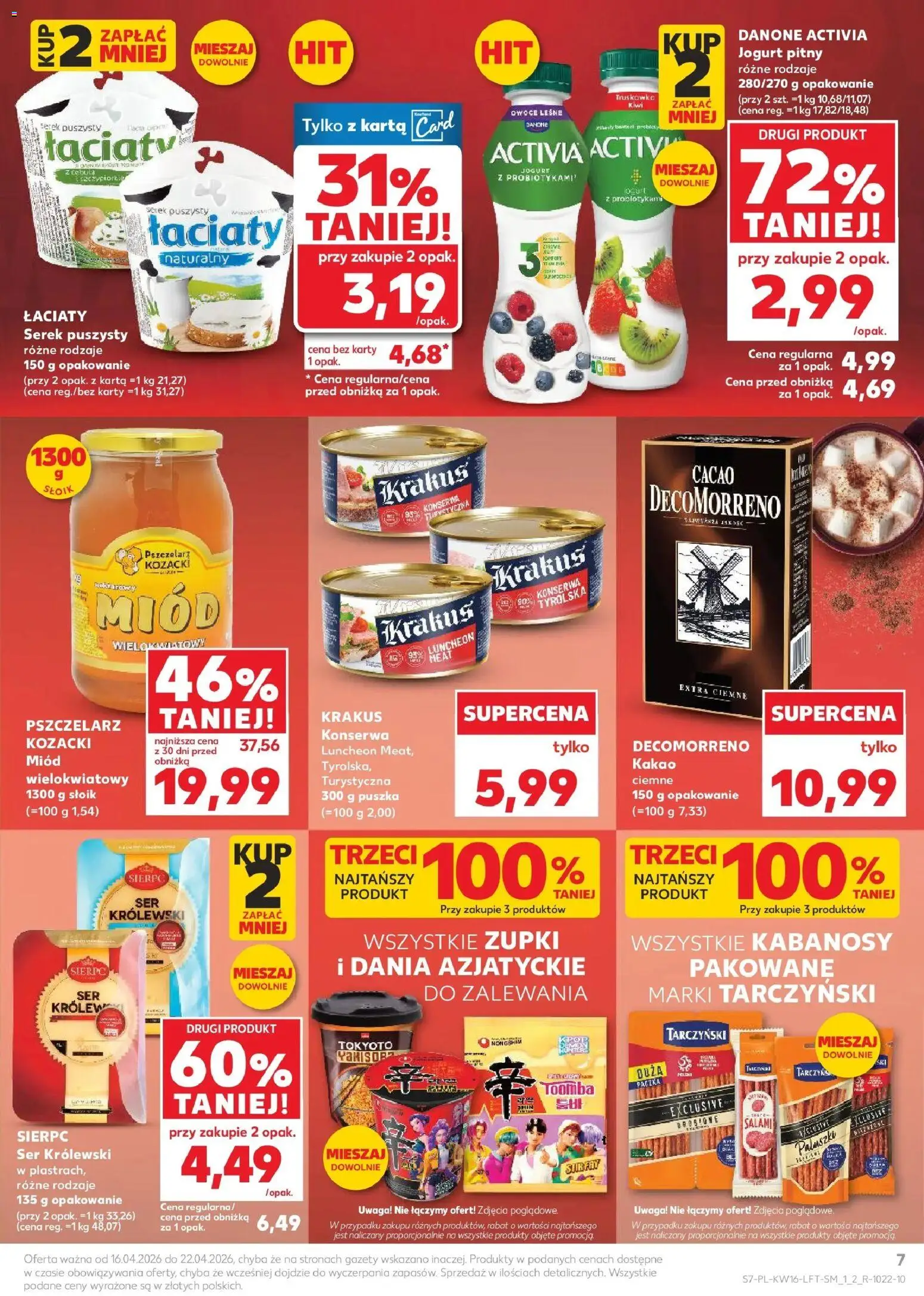 Kaufland gazetka od 16.04.2026 | Strona: 7 | Produkty: Karta, Kakao, Jogurt pitny, Kiwi