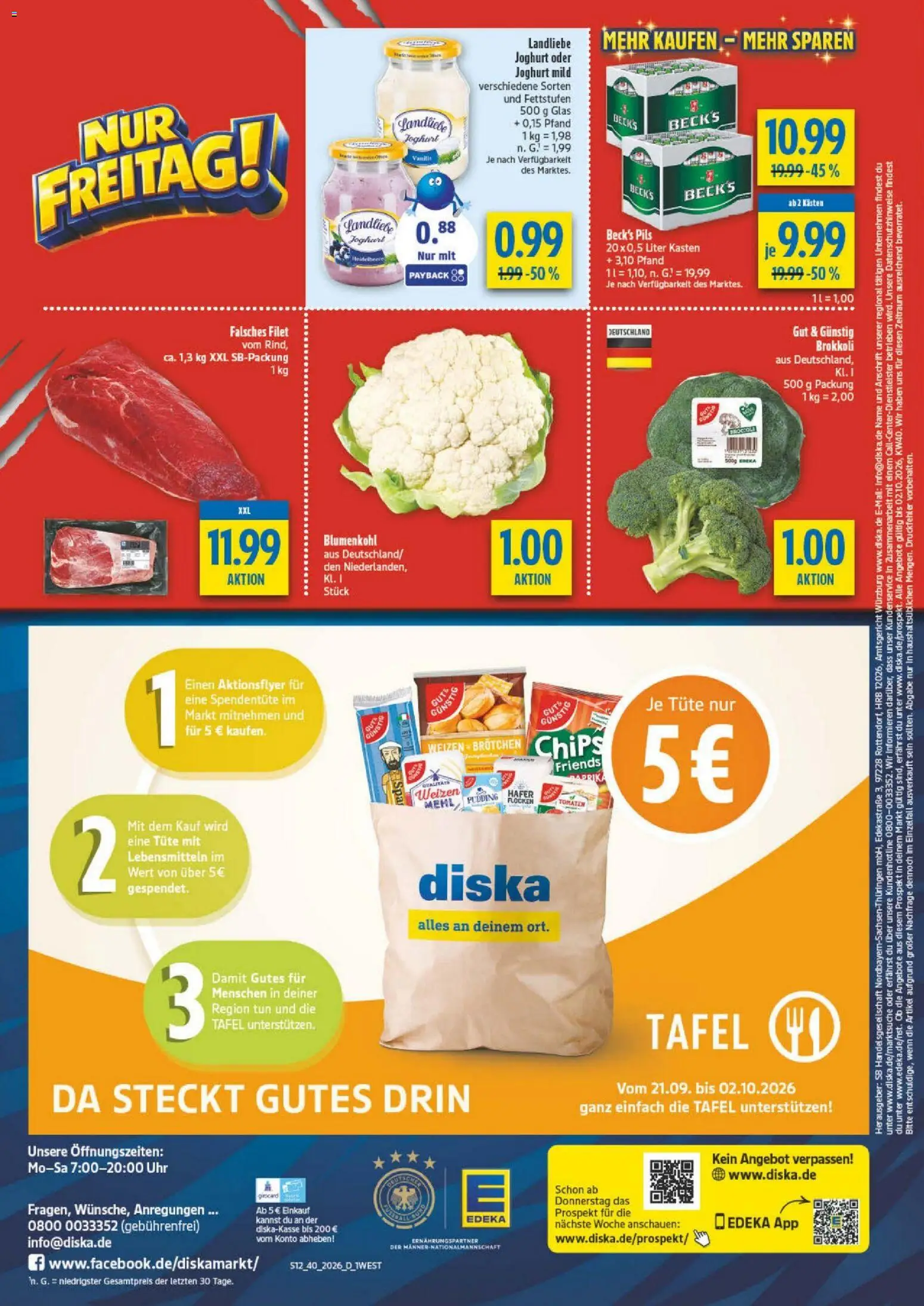 Diska Bayern – gültig ab 28.09.2026 | Seite: 12 | Produkte: Mehl, Pils, Chips, Uhr