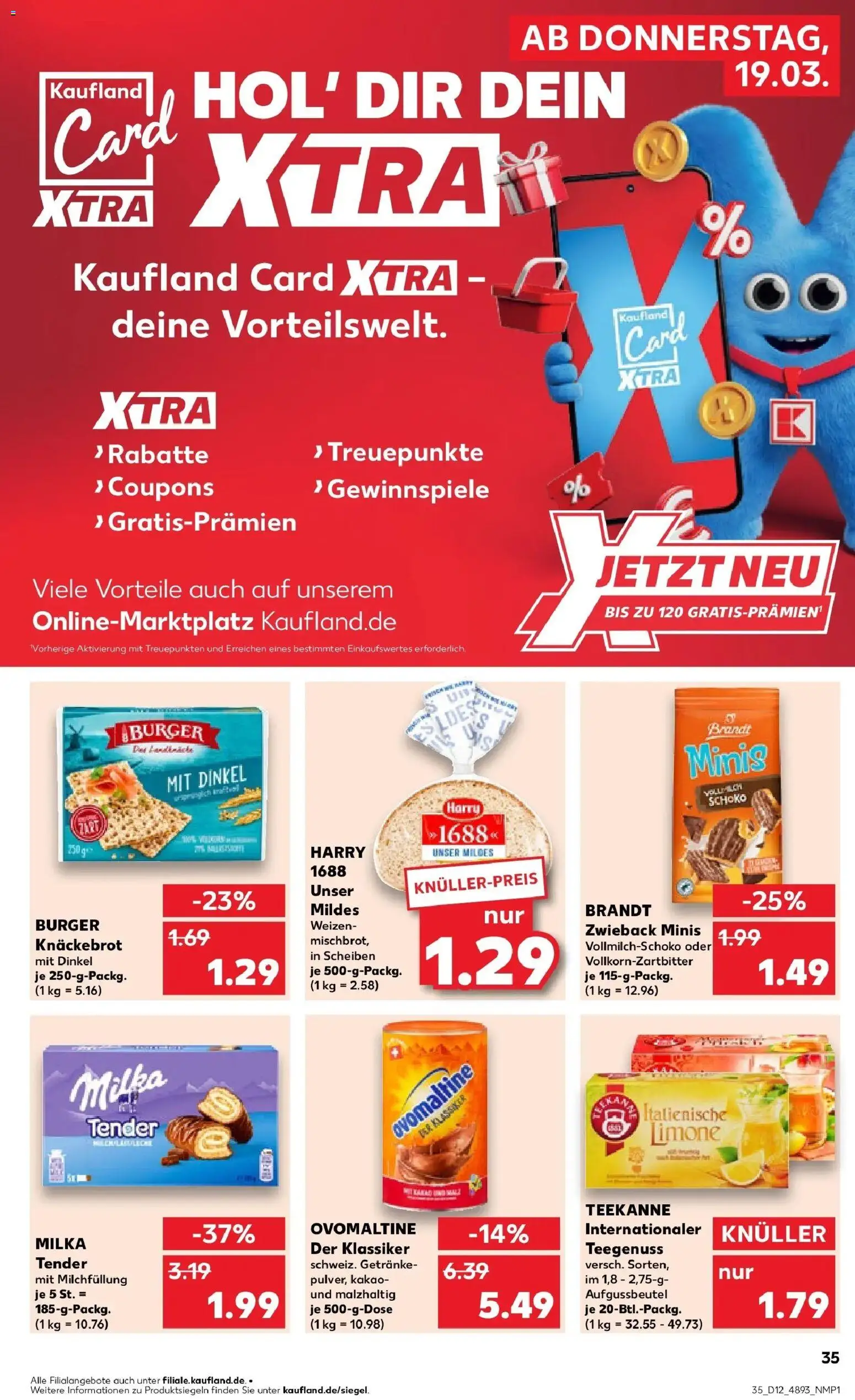 Kaufland Prospekt Annaberg-Buchholz	 – gültig ab 19.03.2026 | Seite: 35 | Produkte: Ovomaltine, Burger, Milka, Teekanne