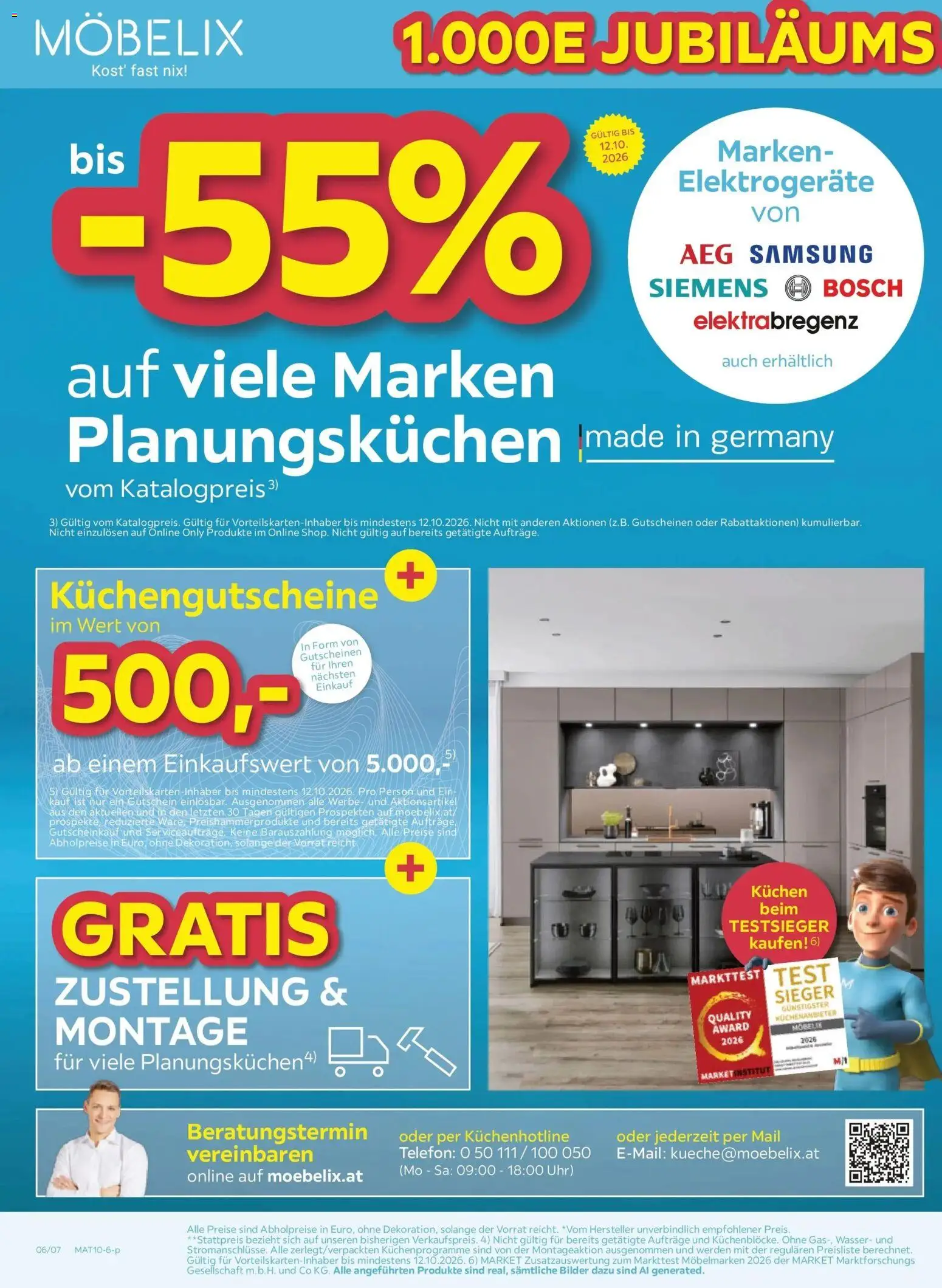 Möbelix - 37. Jubiläum von 06.10.2026 - Aktuelle Angebote | Seite: 6 | Produkte: Wasser, Telefon, Uhr, Samsung