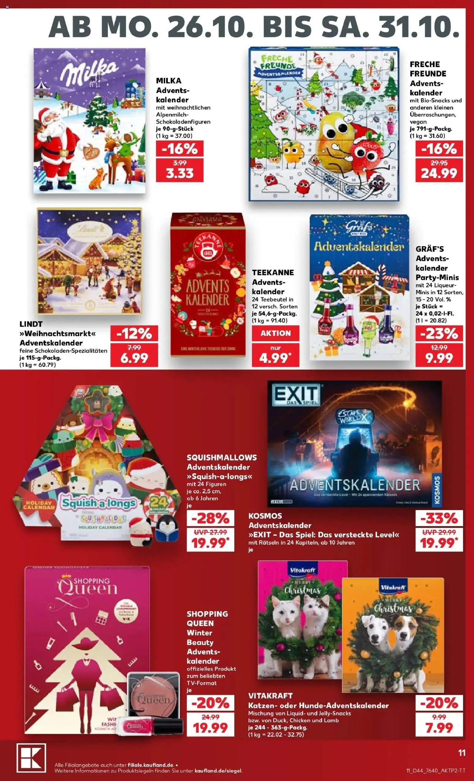 Prospekt Kaufland ab 26.10.2026 » Angebote Online zum Blättern | Seite: 15 | Produkte: Spiel, Milka, Teekanne, Lindt