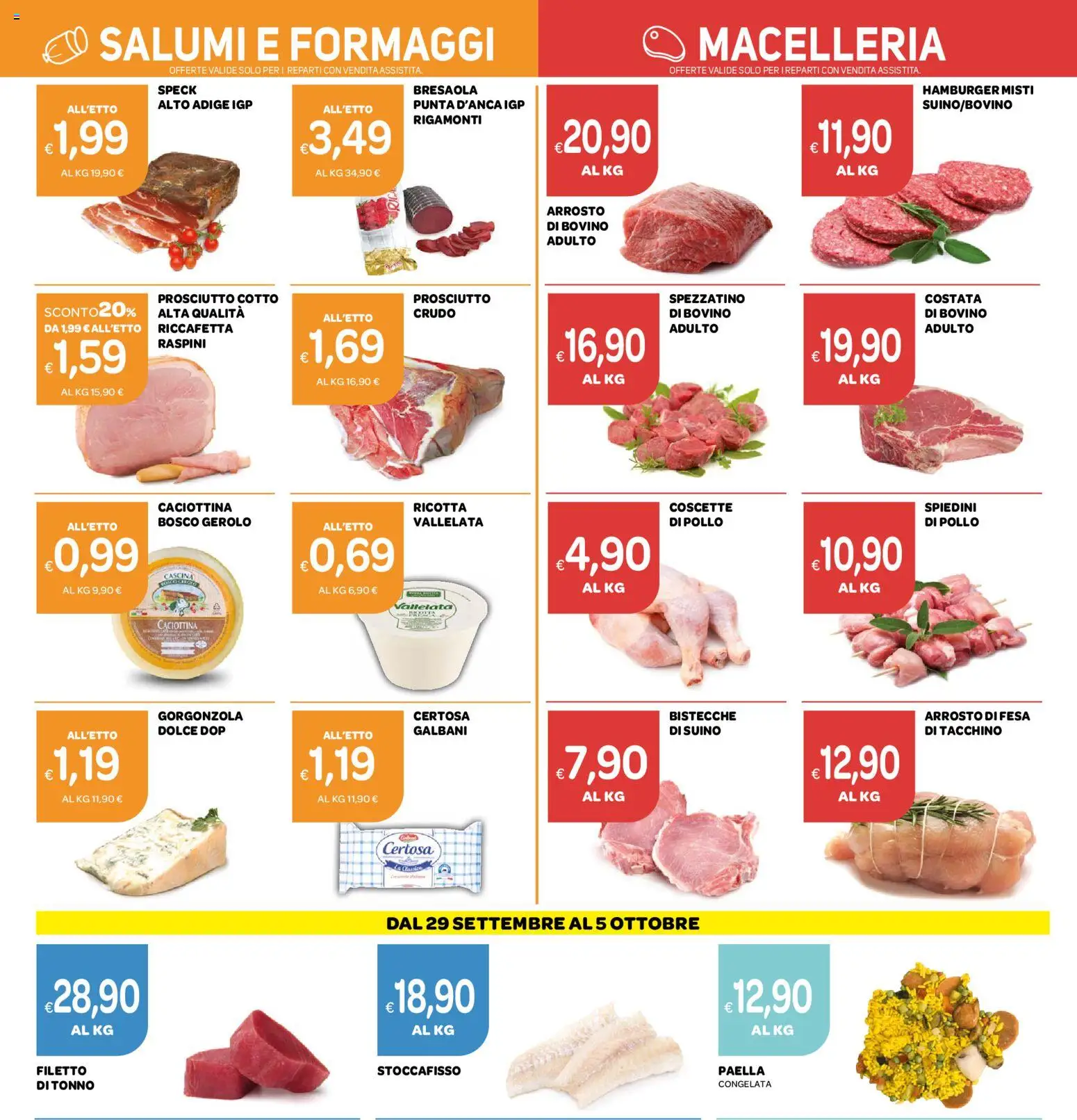 Volantino Ekom del 22/09/2026 | Pagina: 9 | Prodotti: Speck, Pollo, Filetto, Hamburger