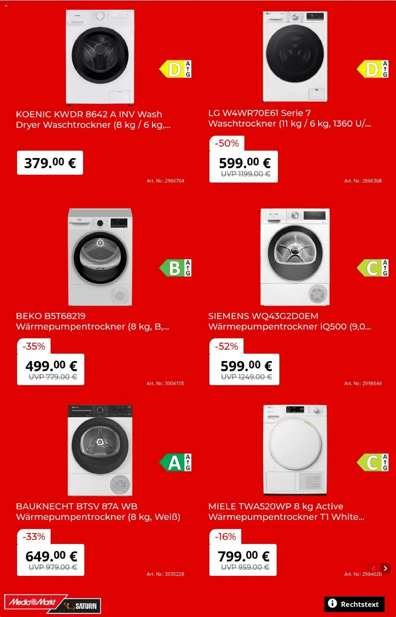 Media Markt Prospekt – gültig ab 10.08.2026 | Seite: 3 | Produkte: Miele, LG, Siemens, Waschtrockner