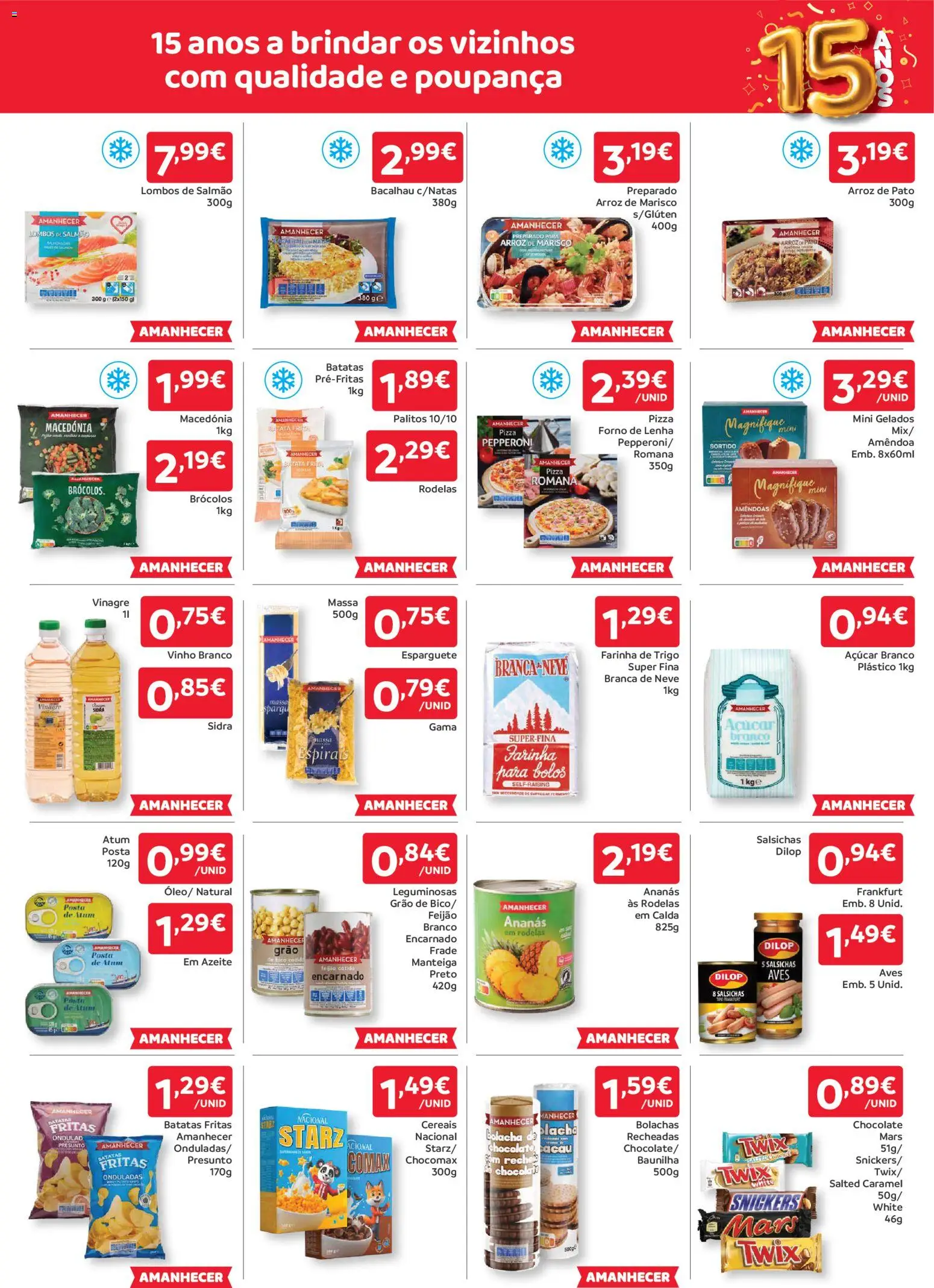 Amanhecer folheto │ válido de 09.04.2026 | Página: 3 | Produtos: Brócolos, Atum, Esparguete, Cereais